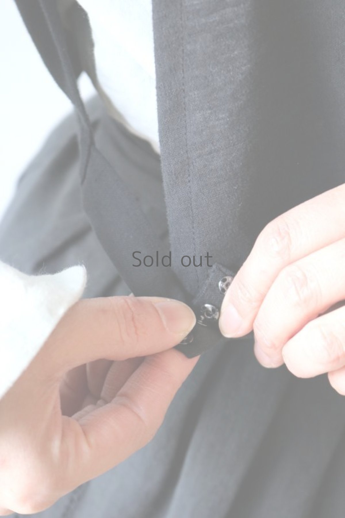 画像15: 【ササキチホ】アンティークリネン×染め　セットアップエプロン（黒） (15)