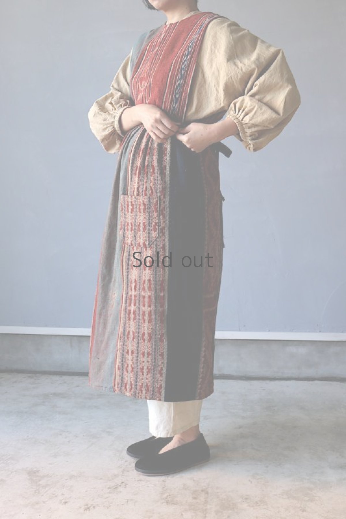 画像3: 【ササキチホ】東南アジア古布　セットアップエプロン (3)