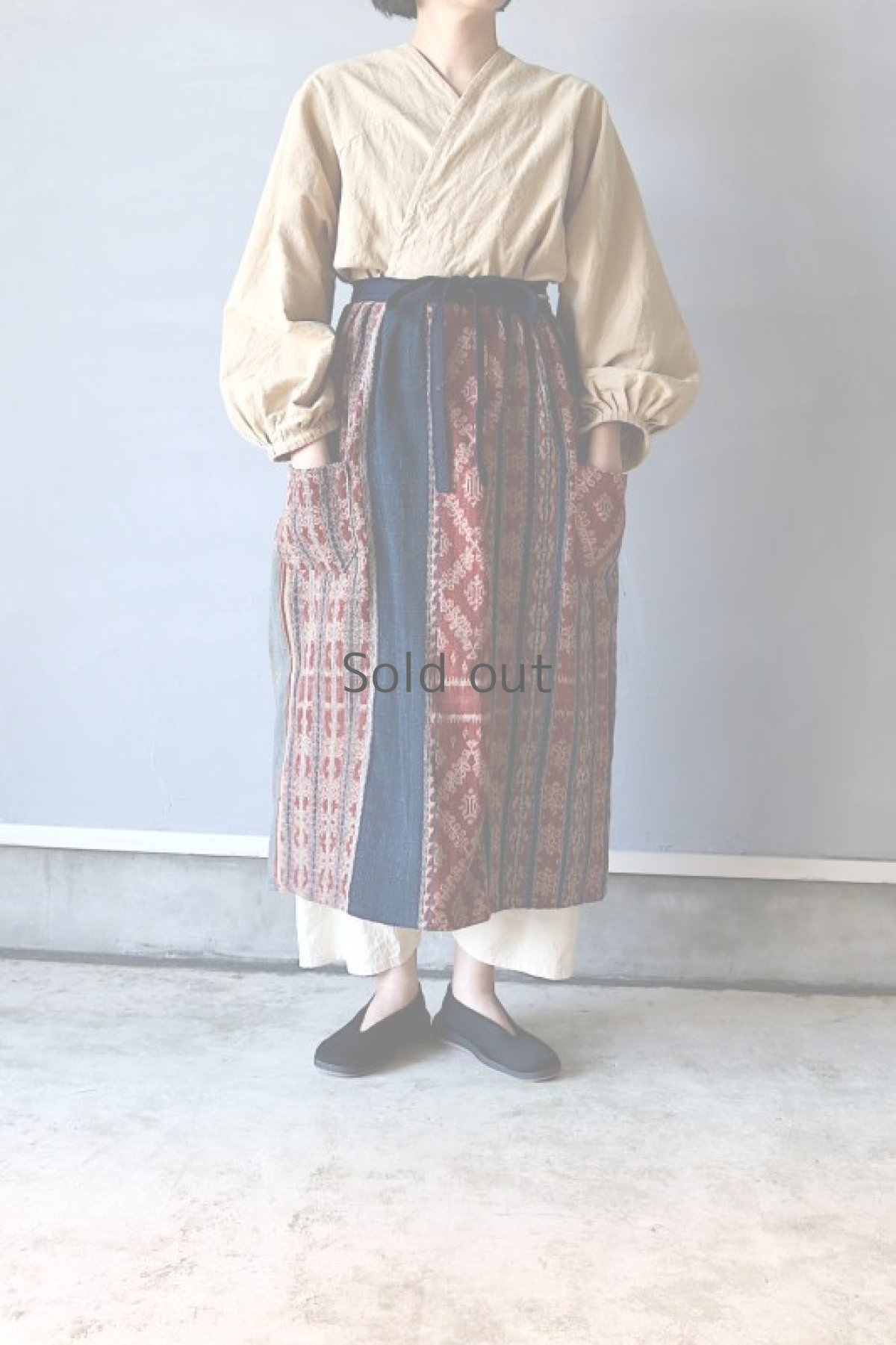 画像2: 【ササキチホ】東南アジア古布　セットアップエプロン (2)