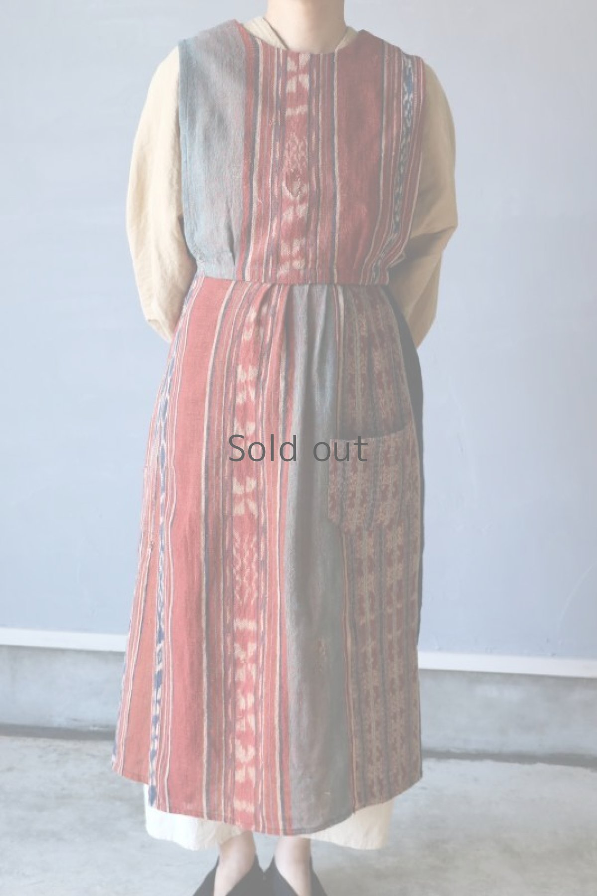 画像4: 【ササキチホ】東南アジア古布　セットアップエプロン (4)