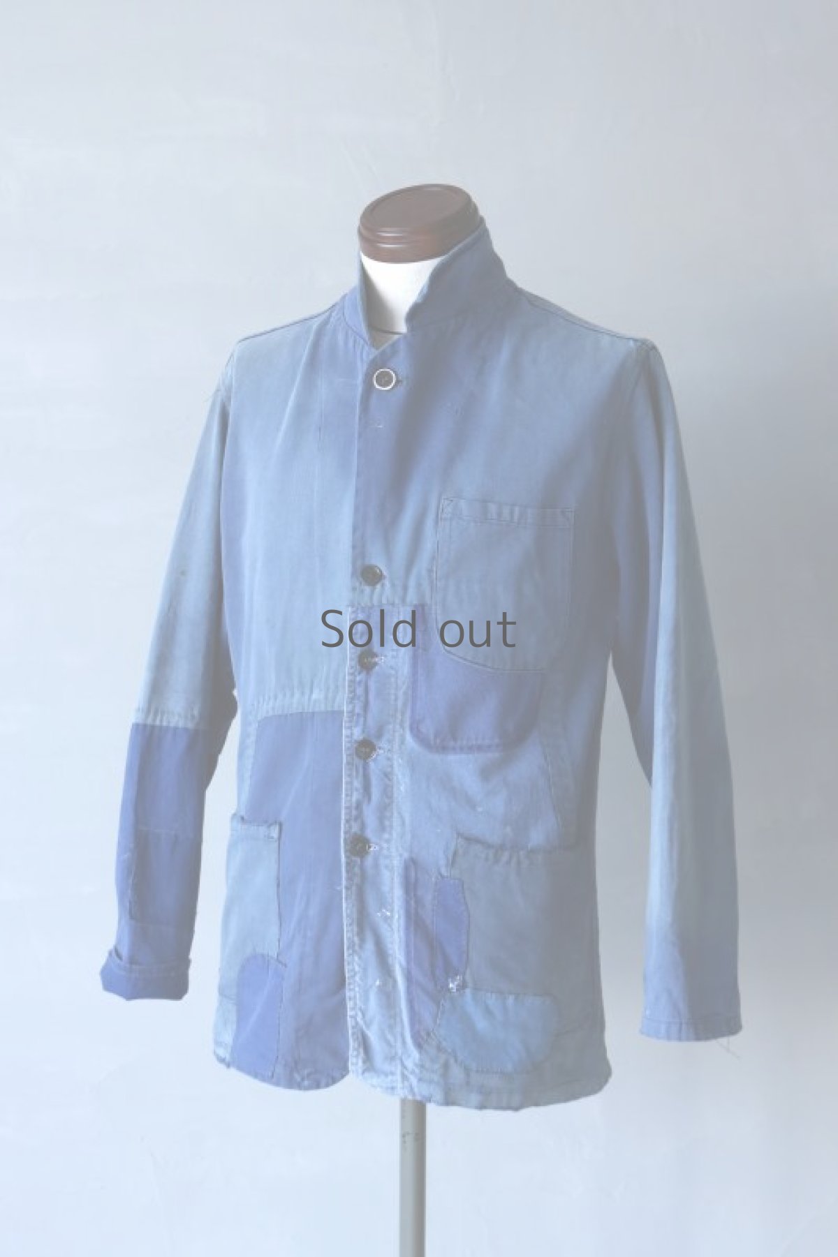 画像2: 【MITSUGU SASAKI】ビンテージリメイク　パッチワーク　ワークジャケット(ノッチドラペル＆スタンドカラー) (2)