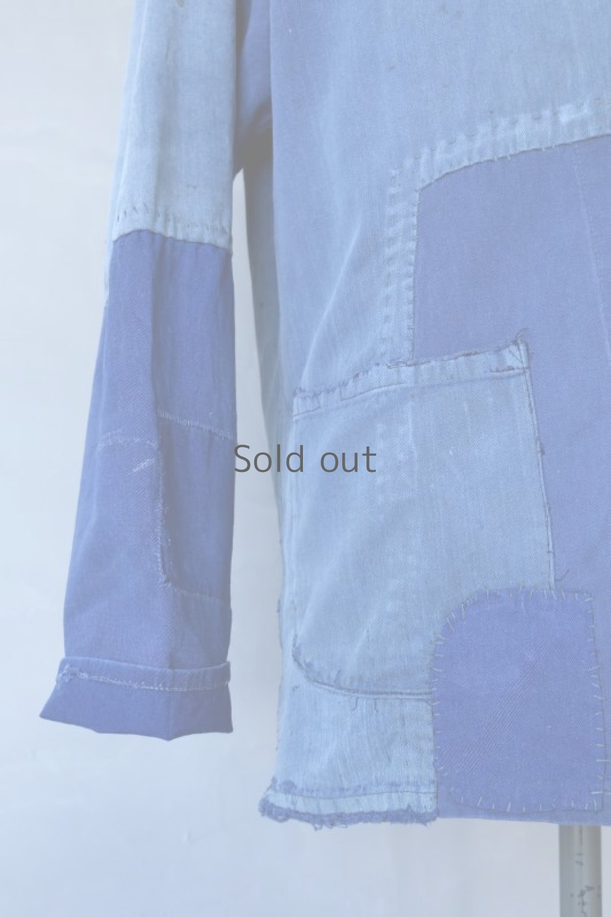 画像4: 【MITSUGU SASAKI】ビンテージリメイク　パッチワーク　ワークジャケット(ノッチドラペル＆スタンドカラー) (4)