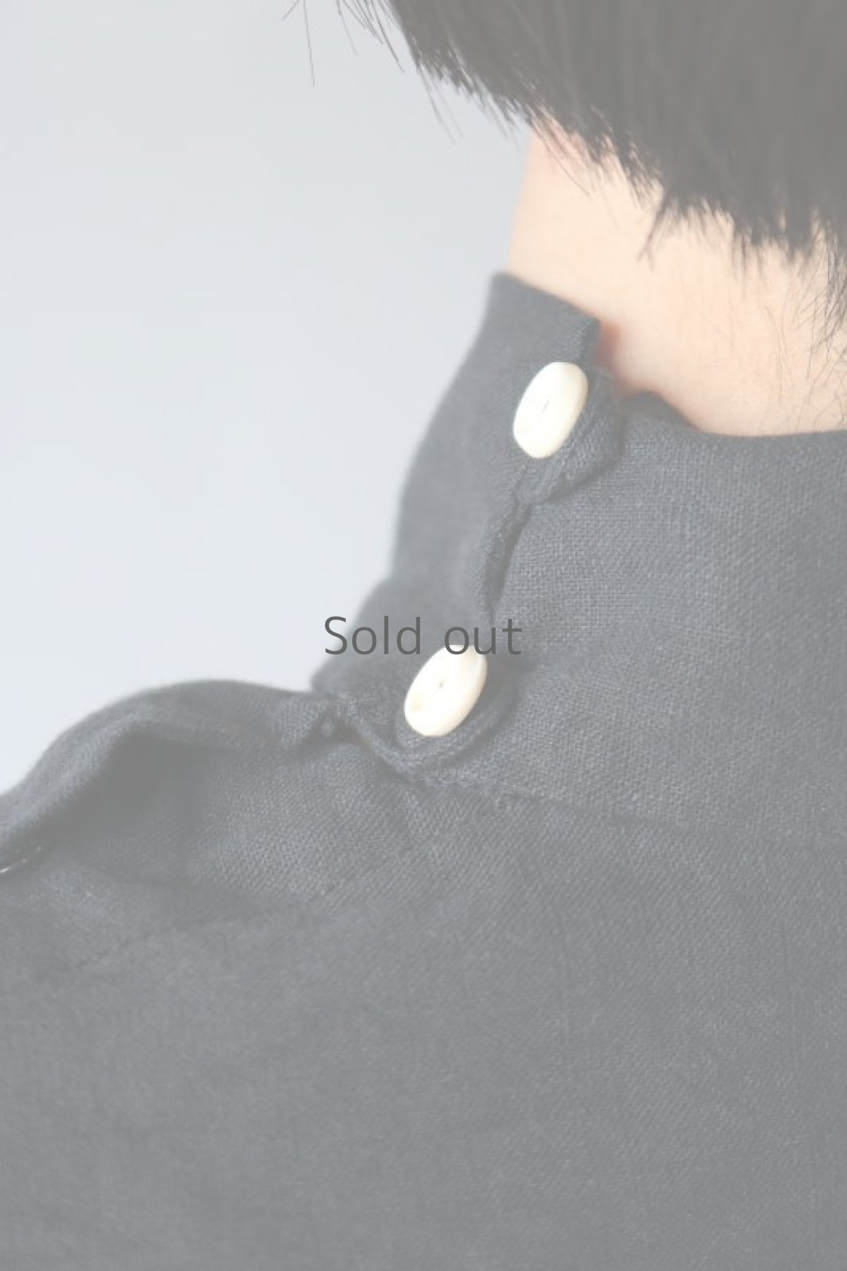 画像7: 【ササキチホ】アンティークリネン×染め 修道女の襟掛け（黒） (7)