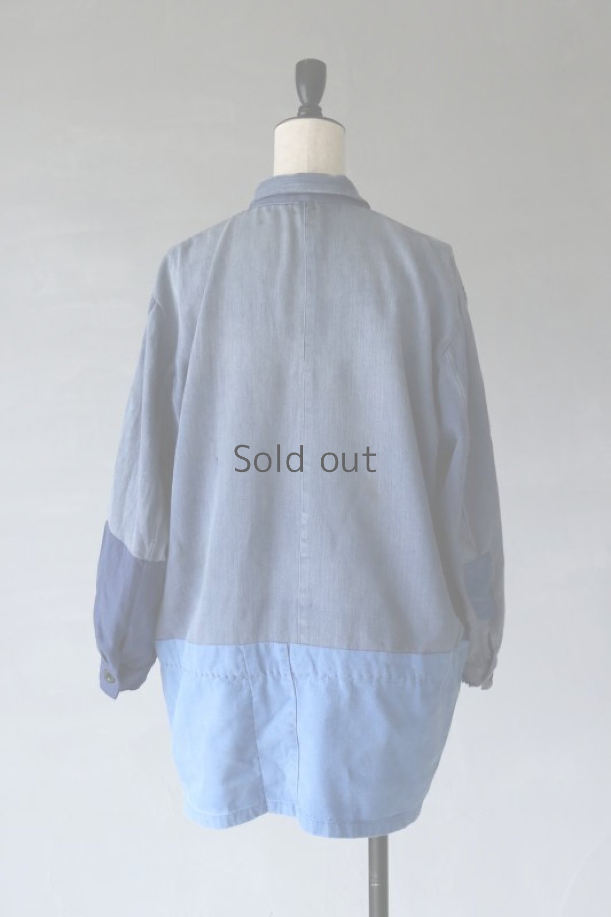 画像11: 【MITSUGU SASAKI】ビンテージリメイク パッチワーク ロングワークシャツ (11)