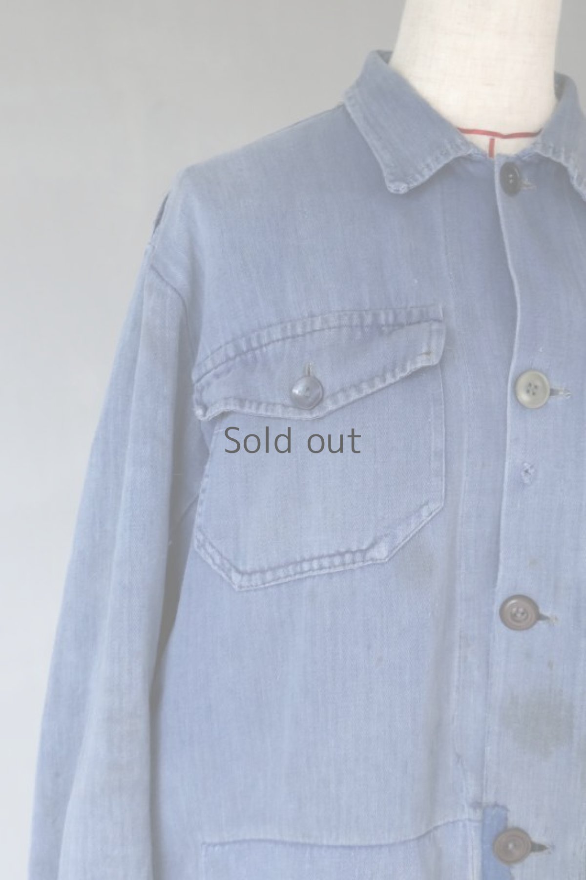 画像4: 【MITSUGU SASAKI】ビンテージリメイク パッチワーク ロングワークシャツ (4)