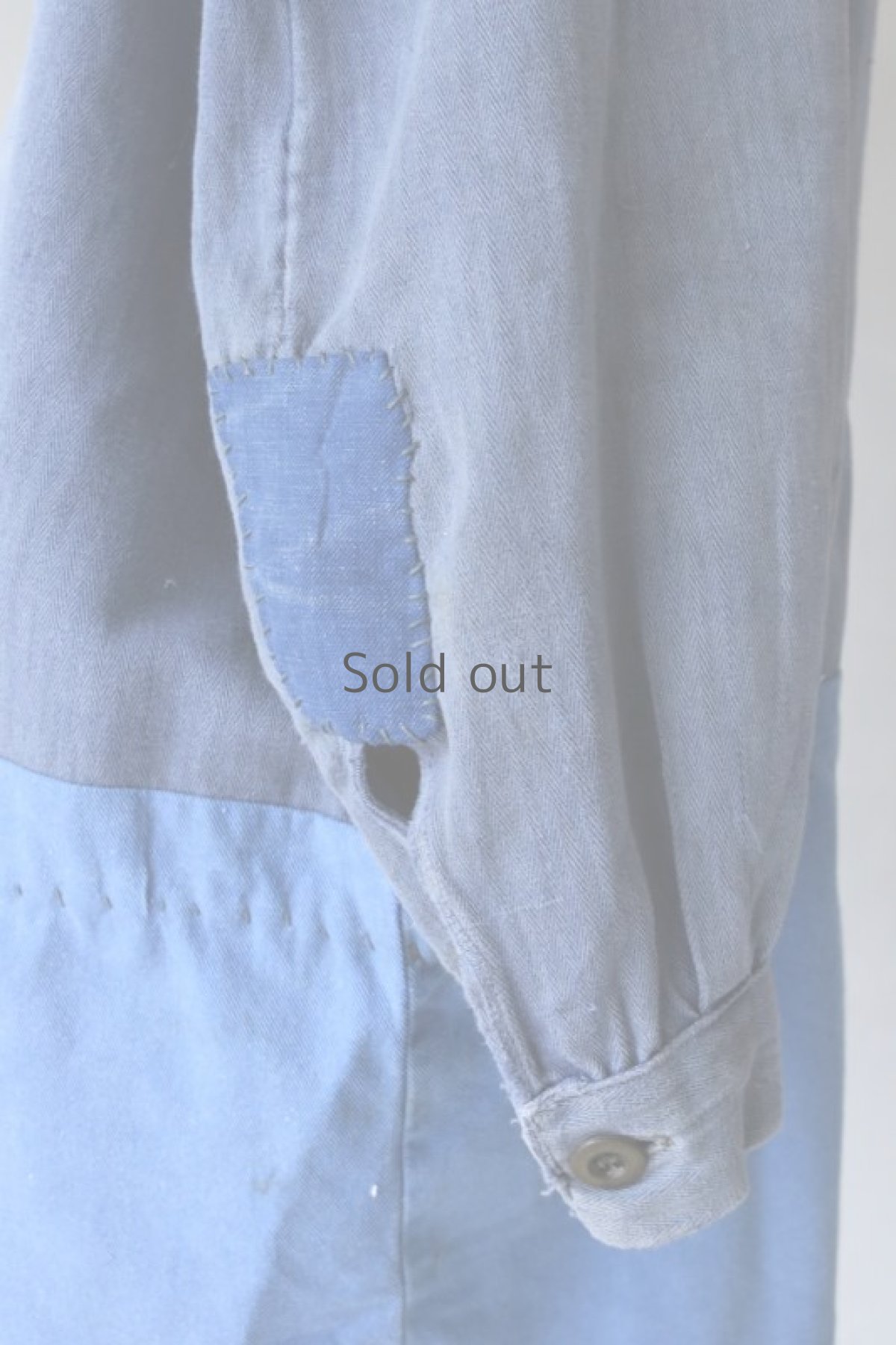 画像15: 【MITSUGU SASAKI】ビンテージリメイク パッチワーク ロングワークシャツ (15)