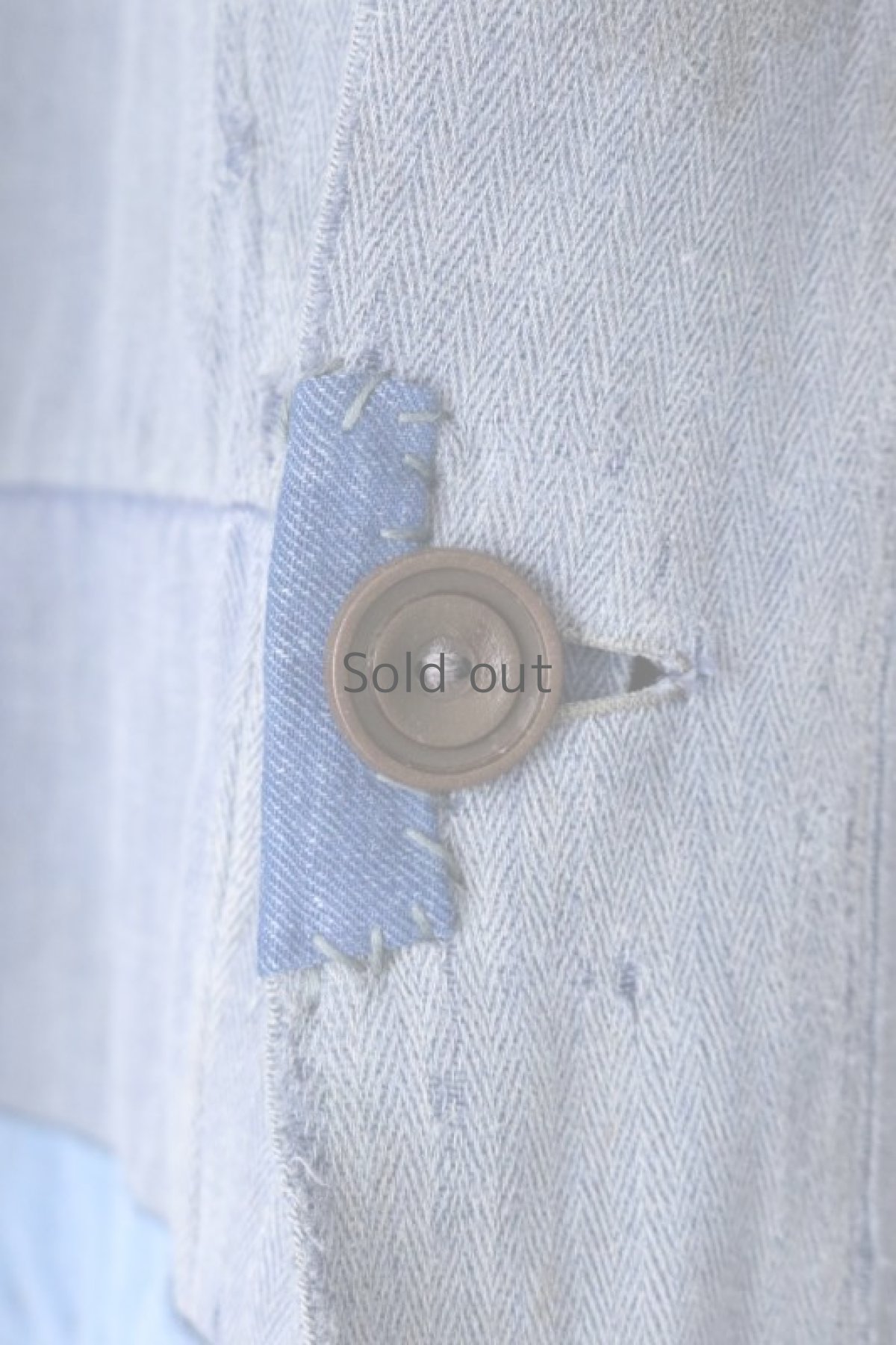 画像17: 【MITSUGU SASAKI】ビンテージリメイク パッチワーク ロングワークシャツ (17)