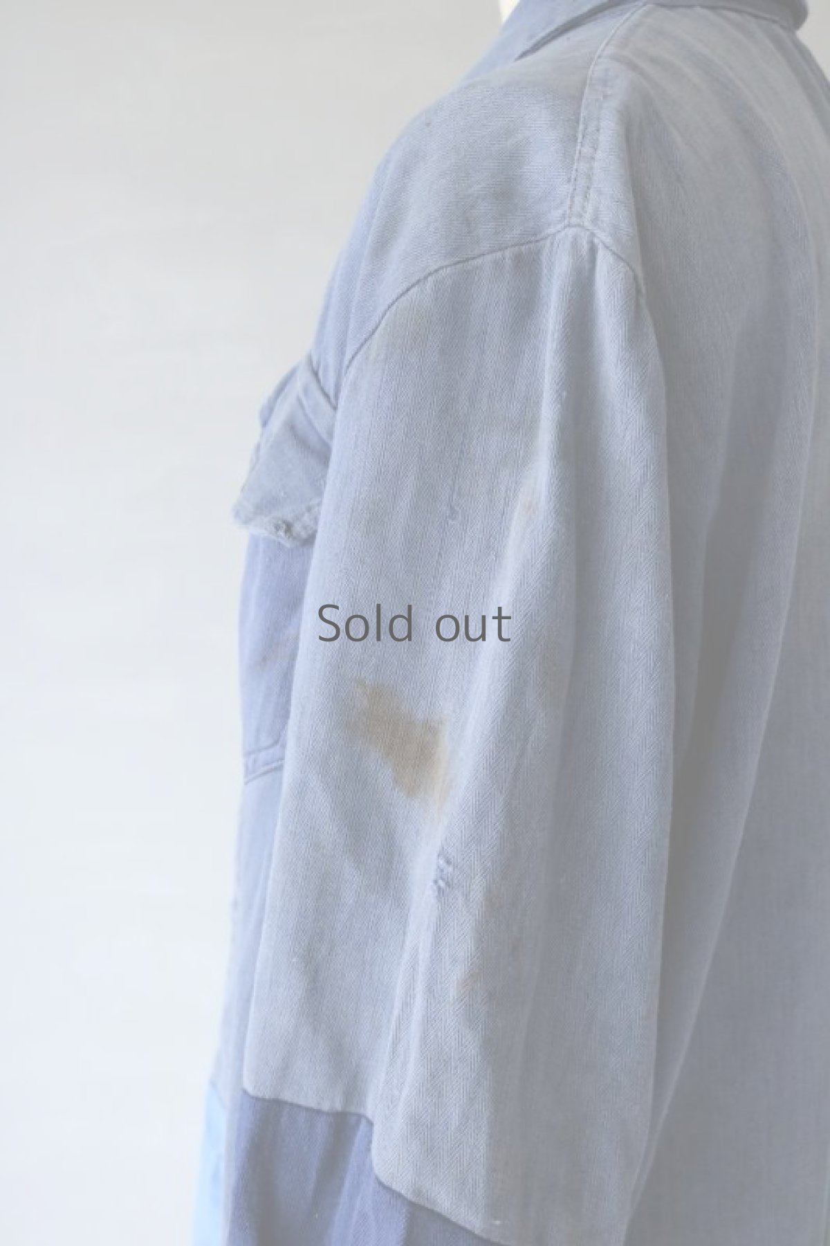 画像10: 【MITSUGU SASAKI】ビンテージリメイク パッチワーク ロングワークシャツ (10)