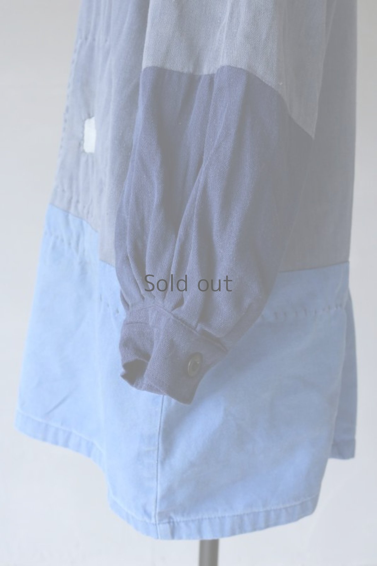 画像9: 【MITSUGU SASAKI】ビンテージリメイク パッチワーク ロングワークシャツ (9)