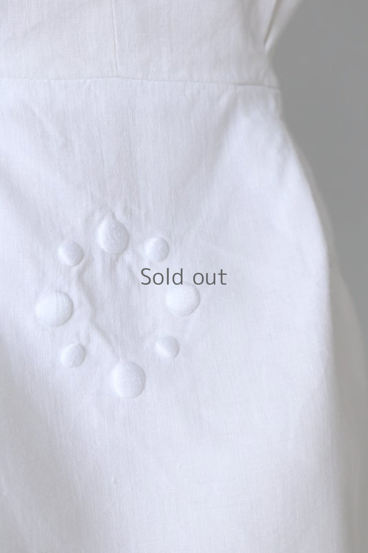 画像6: 【ササキチホ】アンティークリネン 長胴衣（白/背中裾レース） (6)