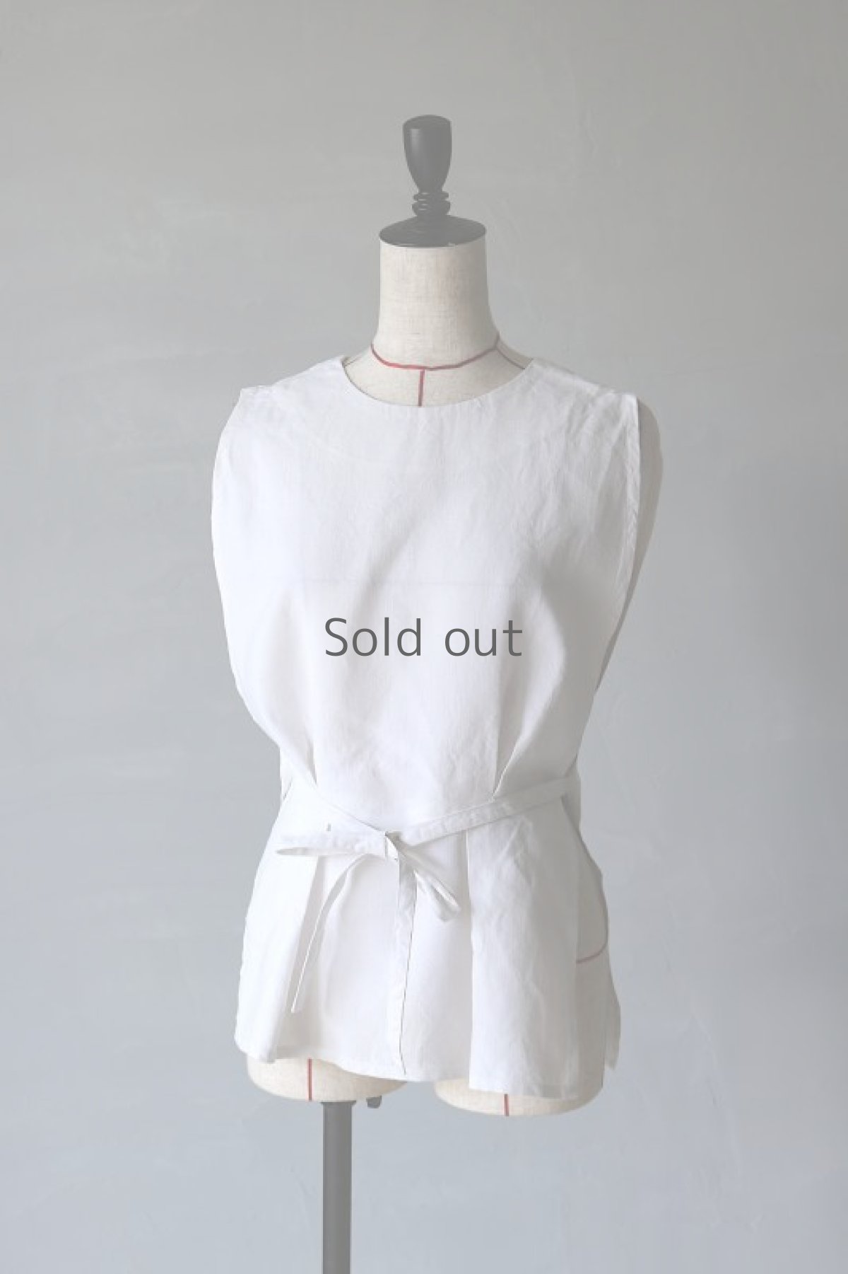 画像2: 【ササキチホ】アンティークリネン 長胴衣（白/背中裾レース） (2)