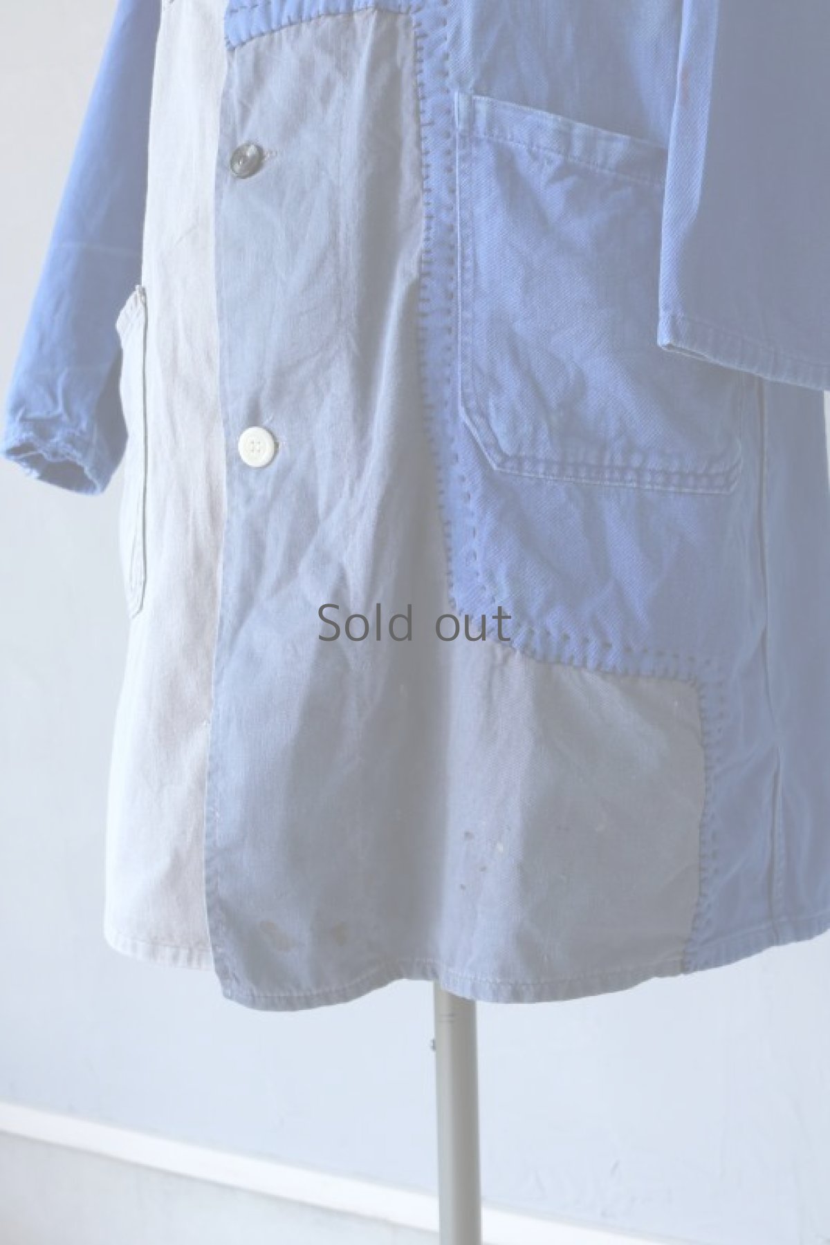 画像7: 【MITSUGU SASAKI】ビンテージリメイク　パッチワーク　ワークコート（SNCF） (7)