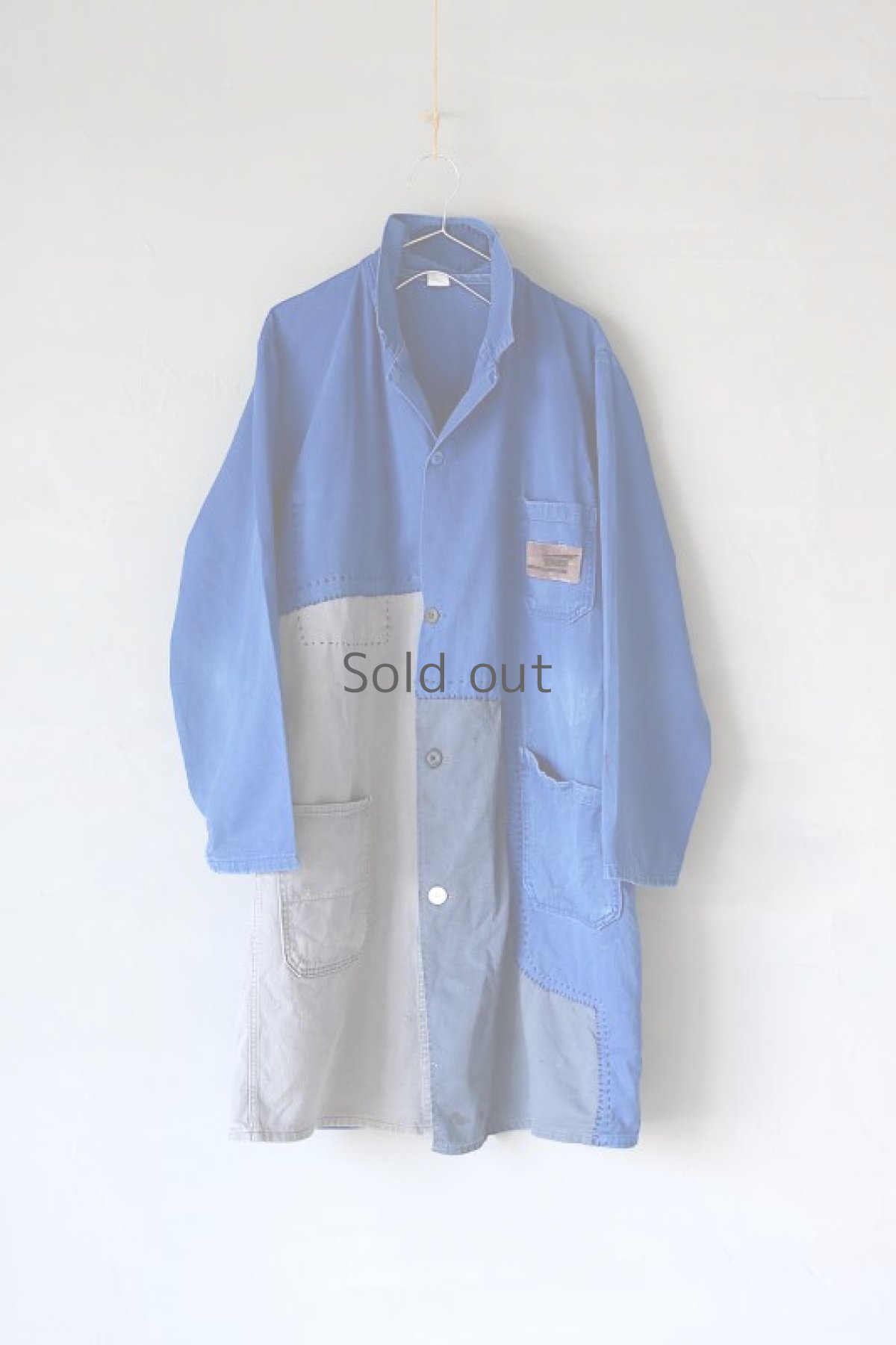 画像15: 【MITSUGU SASAKI】ビンテージリメイク　パッチワーク　ワークコート（SNCF） (15)