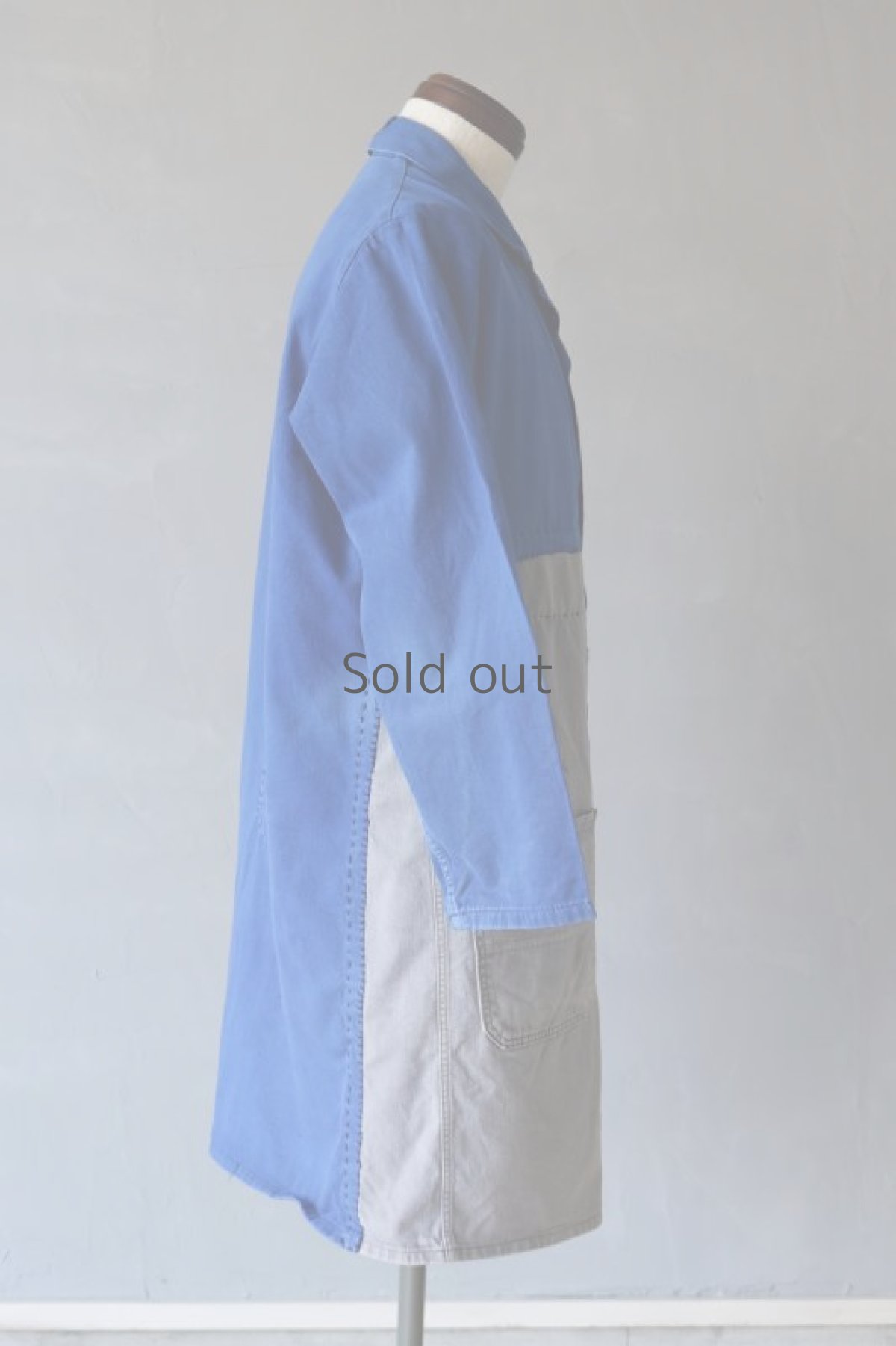 画像13: 【MITSUGU SASAKI】ビンテージリメイク　パッチワーク　ワークコート（SNCF） (13)