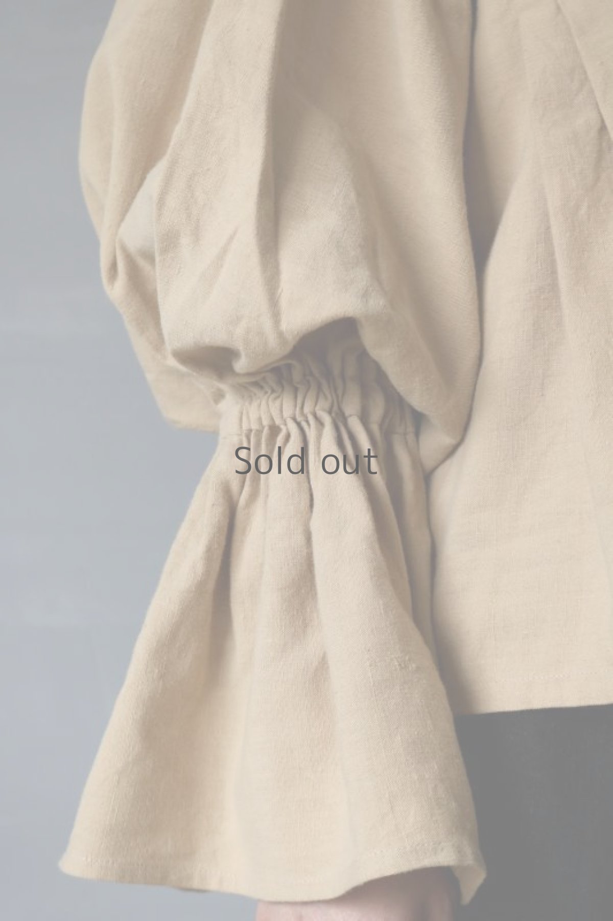 画像5: 【ササキチホ】アンティークリネン×染　ピエロ袖　ビッグブラウス(ベージュ) (5)