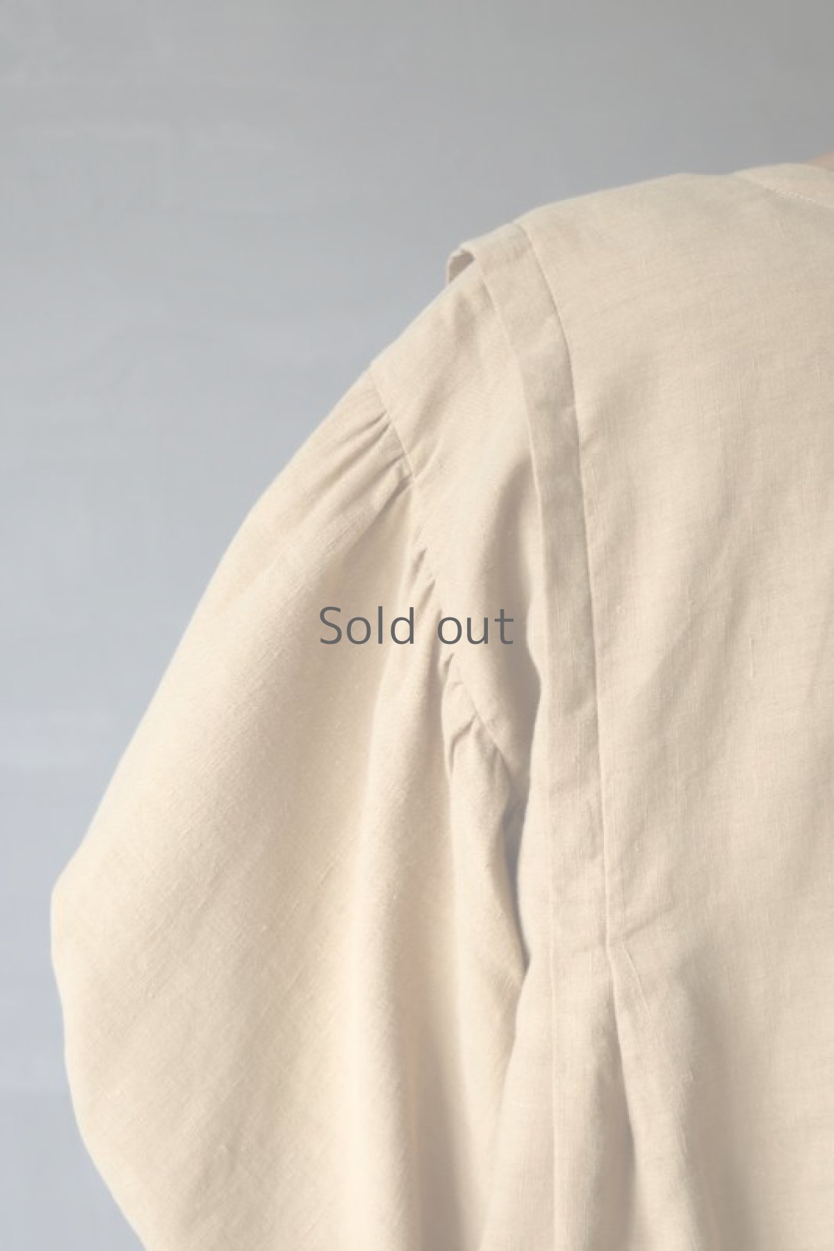 画像12: 【ササキチホ】アンティークリネン×染　ピエロ袖　ビッグブラウス(ベージュ) (12)