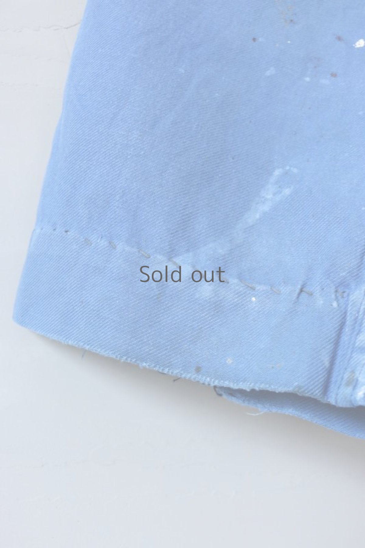 画像8: 【MITSUGU SASAKI】ビンテージ×リメイク　パッチワーク＆ペンキ　ワークパンツ（明るめの青） (8)