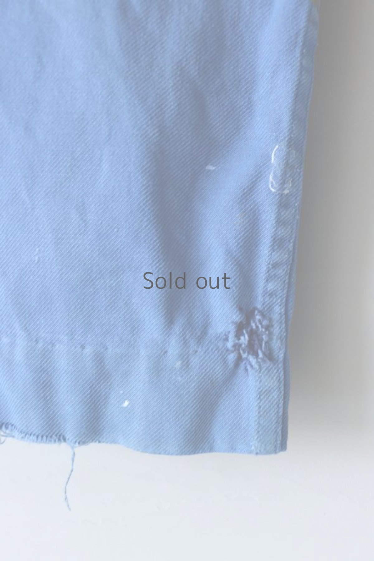 画像13: 【MITSUGU SASAKI】ビンテージ×リメイク　パッチワーク＆ペンキ　ワークパンツ（明るめの青） (13)