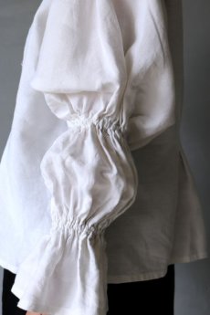 画像7: 【ササキチホ】アンティークリネン　ボンボン袖　ブラウス（白） (7)
