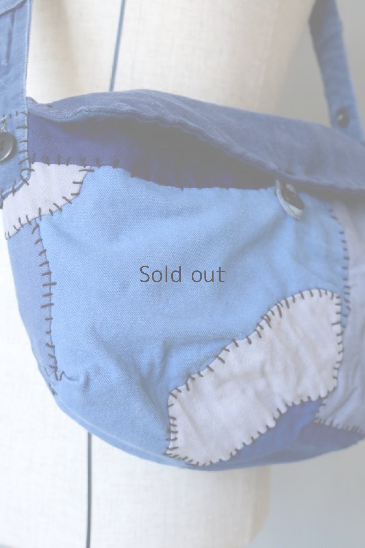 画像5: 【MITSUGU SASAKI】ビンテージリメイク　ユーロワークのパッチワークショルダーバッグ (5)