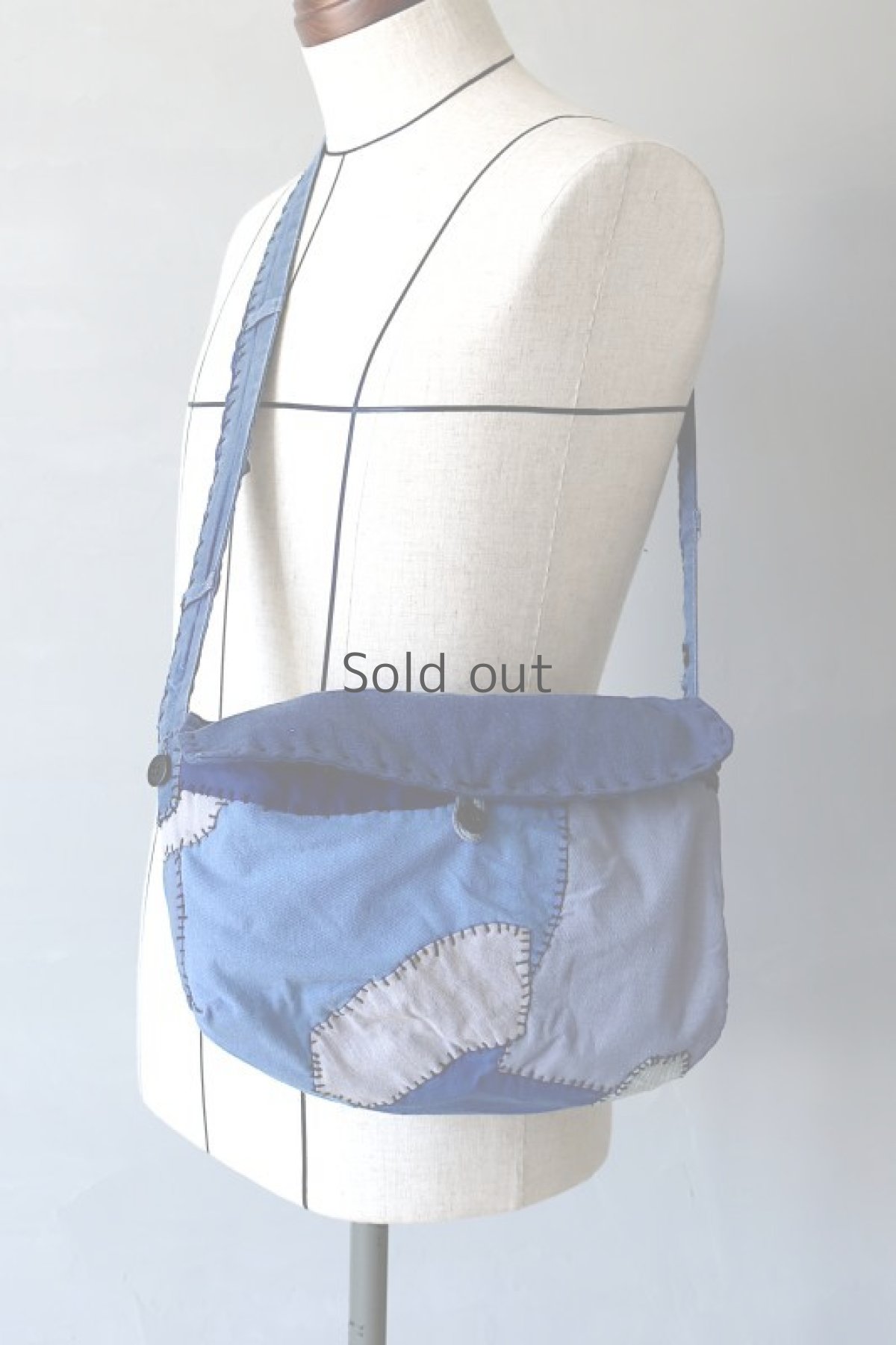 画像2: 【MITSUGU SASAKI】ビンテージリメイク　ユーロワークのパッチワークショルダーバッグ (2)