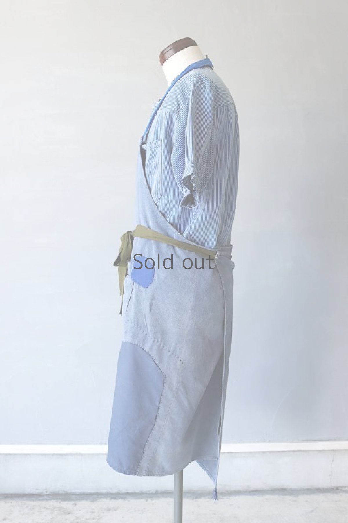 画像7: 【MITSUGU SASAKI】ビンテージリメイク パッチワークエプロン（大きいポケット） (7)