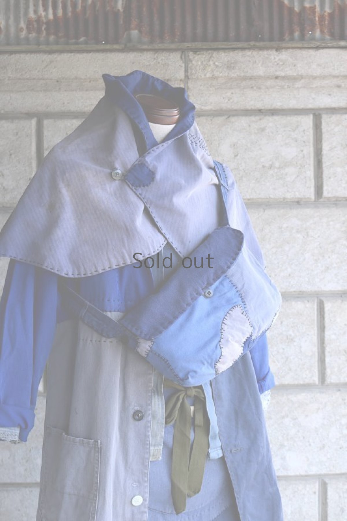 画像12: 【MITSUGU SASAKI】ビンテージリメイク パッチワークエプロン（大きいポケット） (12)