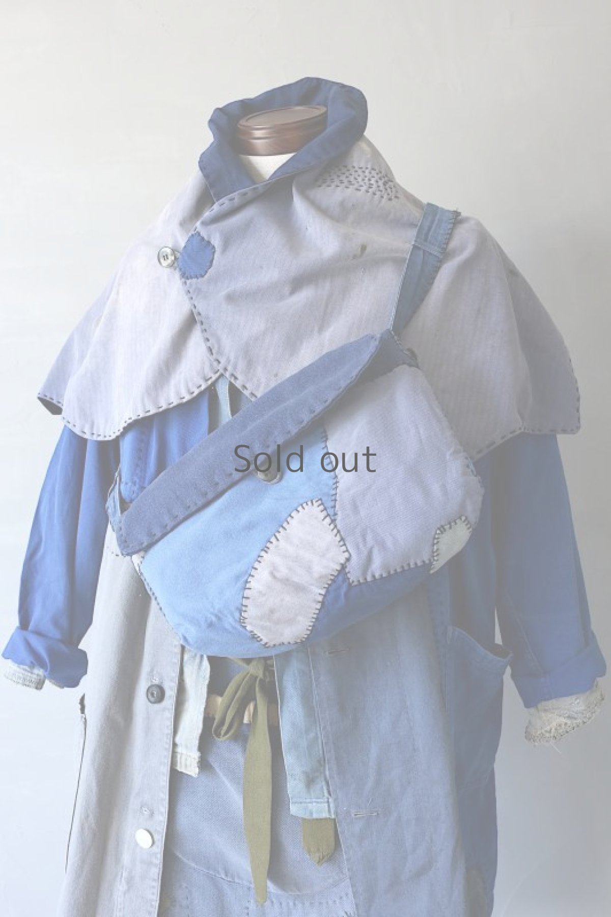 画像13: 【MITSUGU SASAKI】ビンテージリメイク　ユーロワークのパッチワークショルダーバッグ (13)