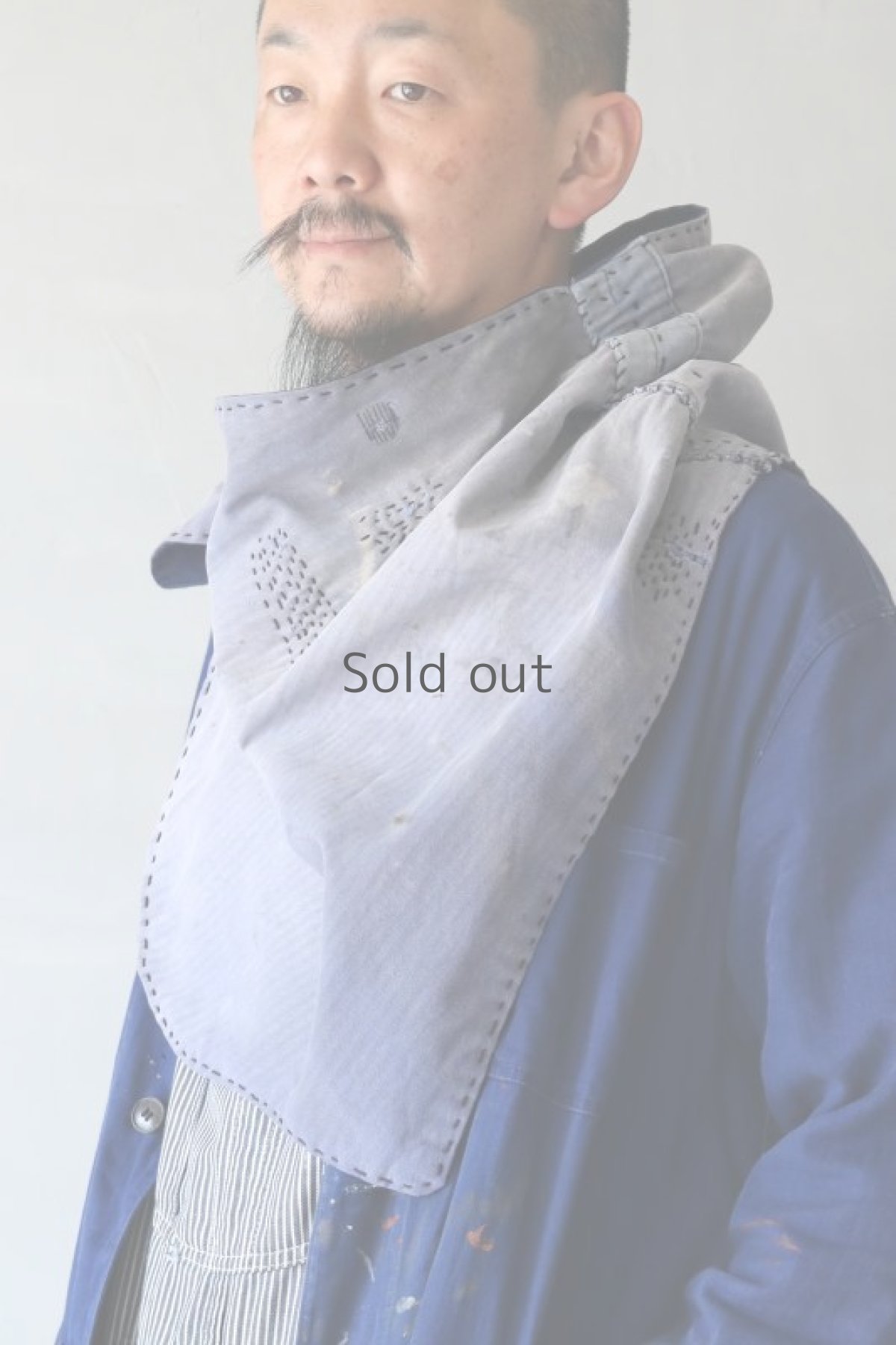 画像14: 【MITSUGU SASAKI】ビンテージリメイク　ユーロワーク首巻き（HBTコットン） (14)