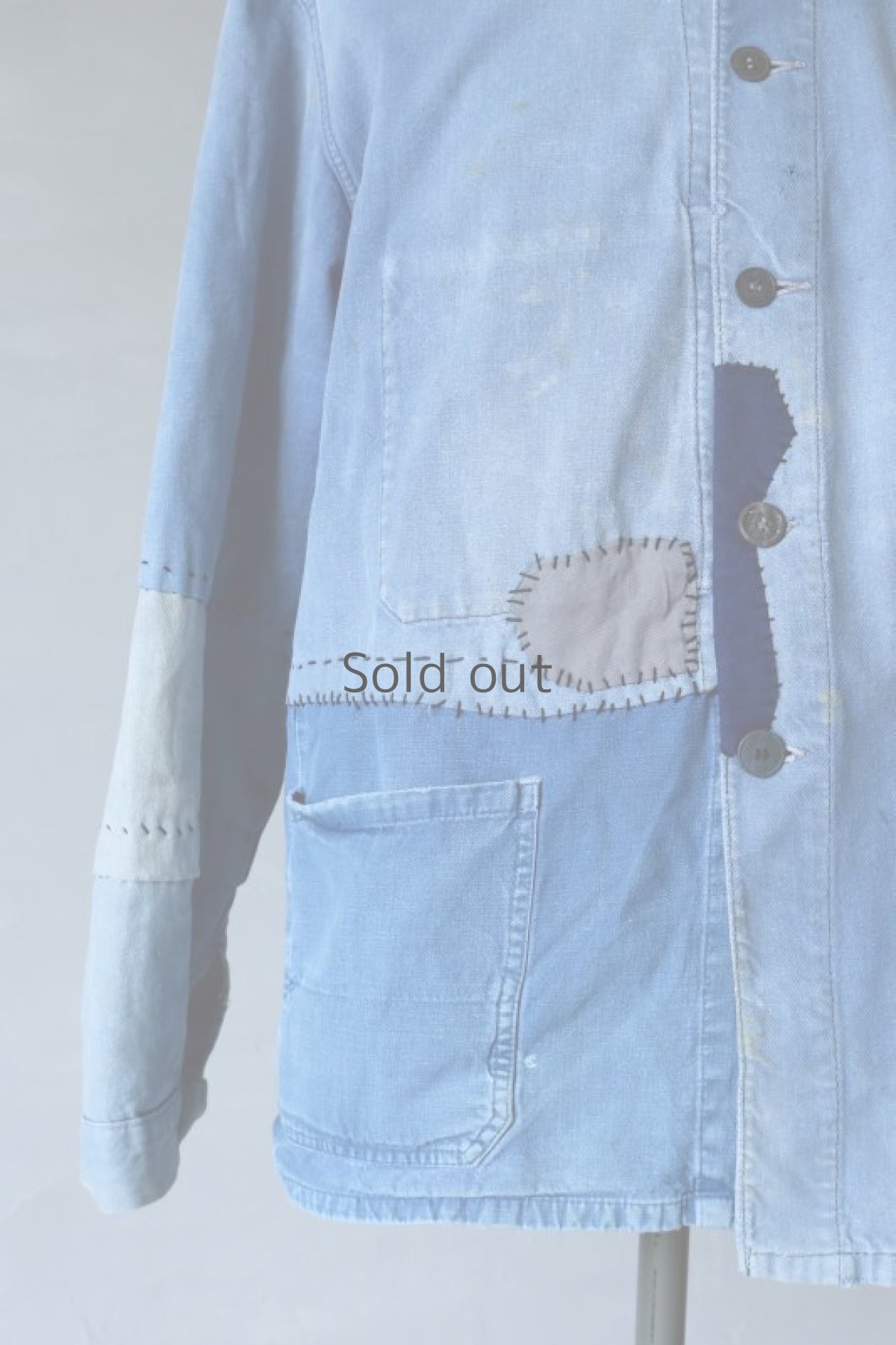 画像5: 【MITSUGU SASAKI】ビンテージリメイク　パッチワーク　ブルーワークジャケット(VETRA) (5)