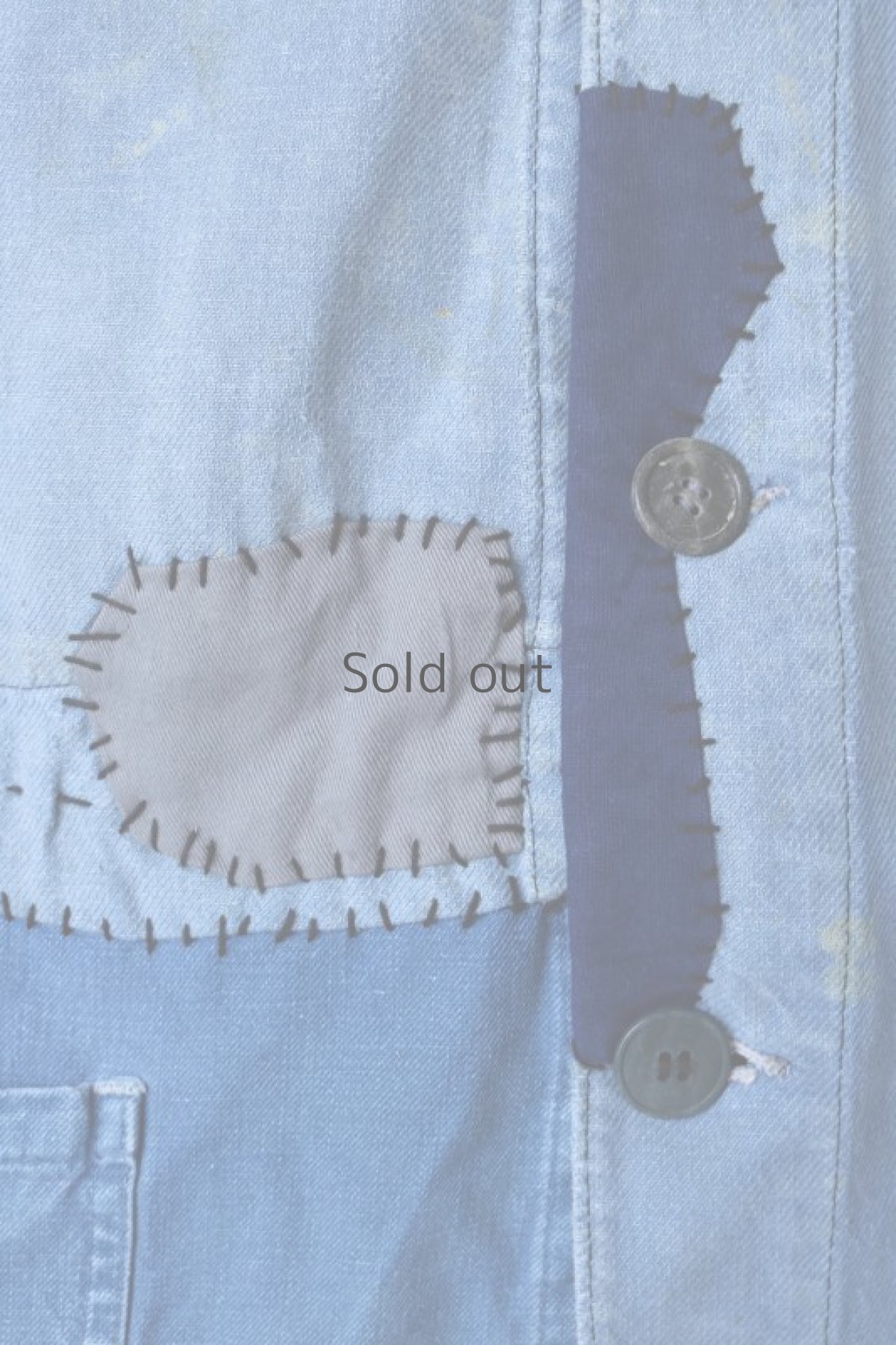 画像6: 【MITSUGU SASAKI】ビンテージリメイク　パッチワーク　ブルーワークジャケット(VETRA) (6)