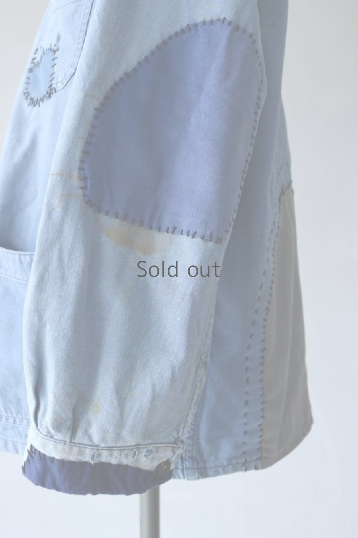 画像11: 【MITSUGU SASAKI】ビンテージリメイク　パッチワーク　ブルーワークジャケット(VETRA) (11)