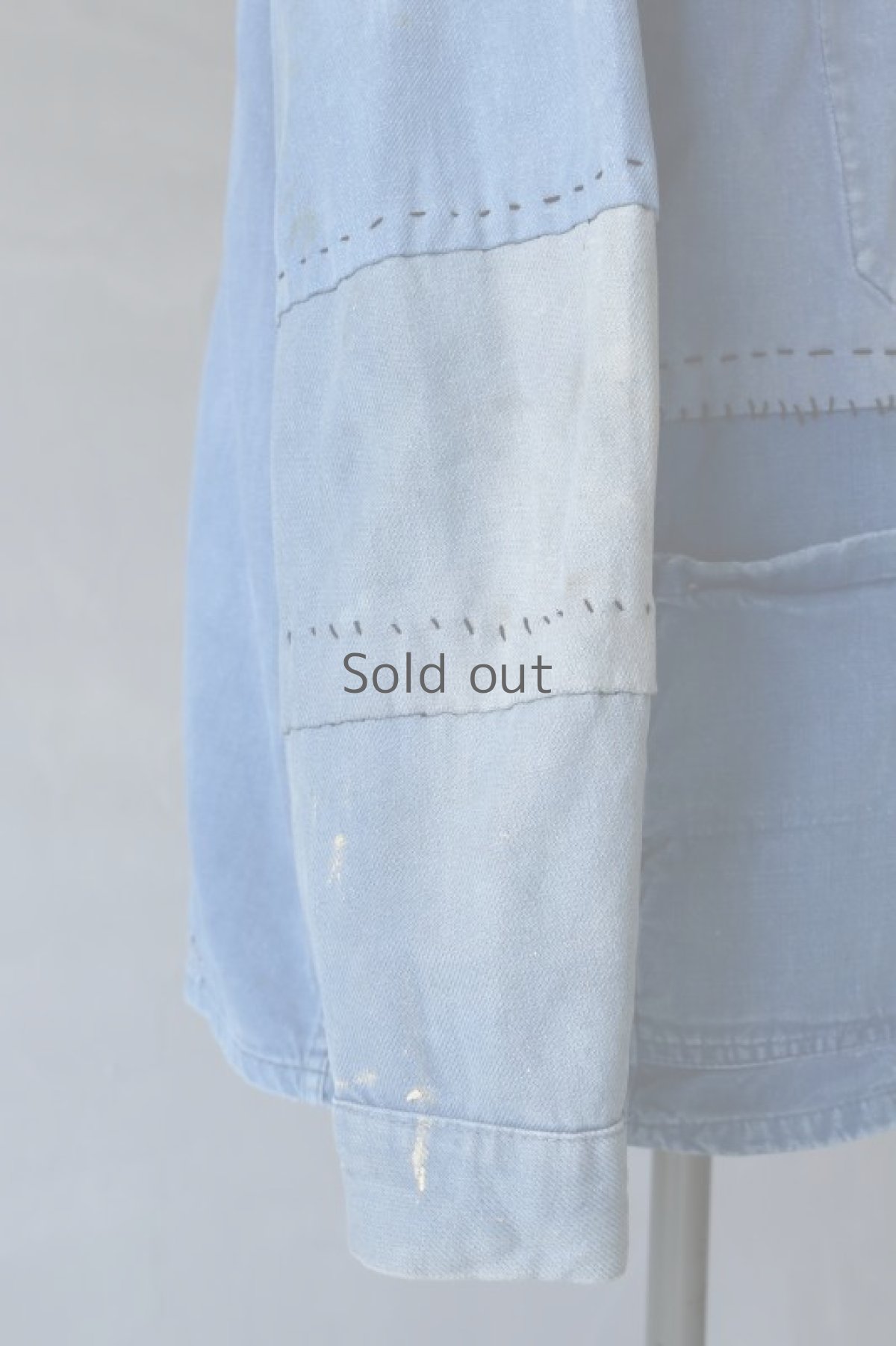 画像8: 【MITSUGU SASAKI】ビンテージリメイク　パッチワーク　ブルーワークジャケット(VETRA) (8)