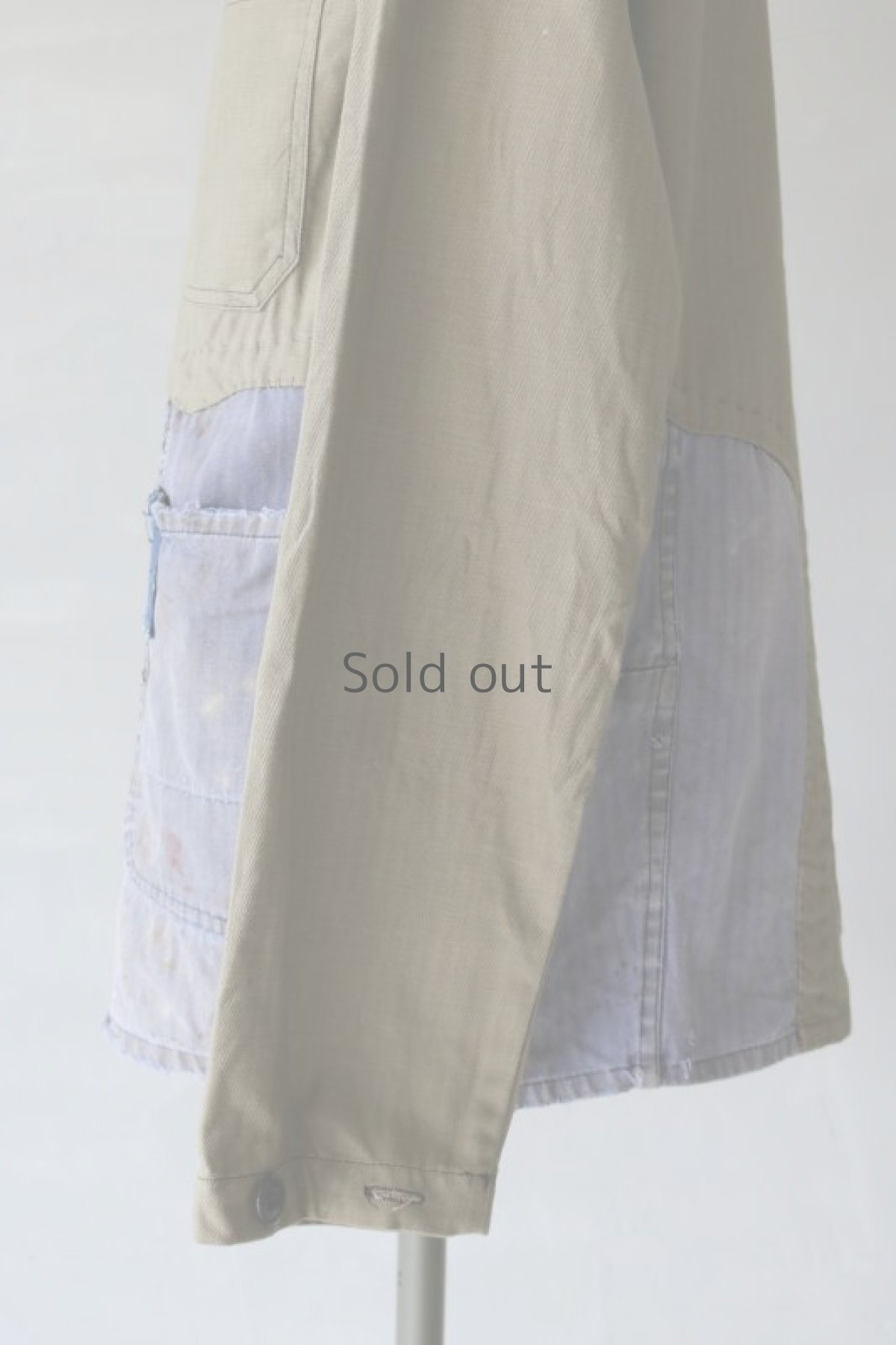 画像8: 【MITSUGU SASAKI】ビンテージリメイク　パッチワーク　カーキワークジャケット(ドイツ) (8)