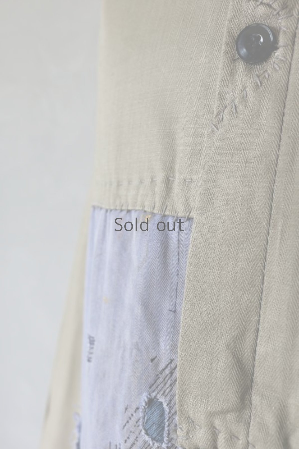 画像4: 【MITSUGU SASAKI】ビンテージリメイク　パッチワーク　カーキワークジャケット(ドイツ) (4)