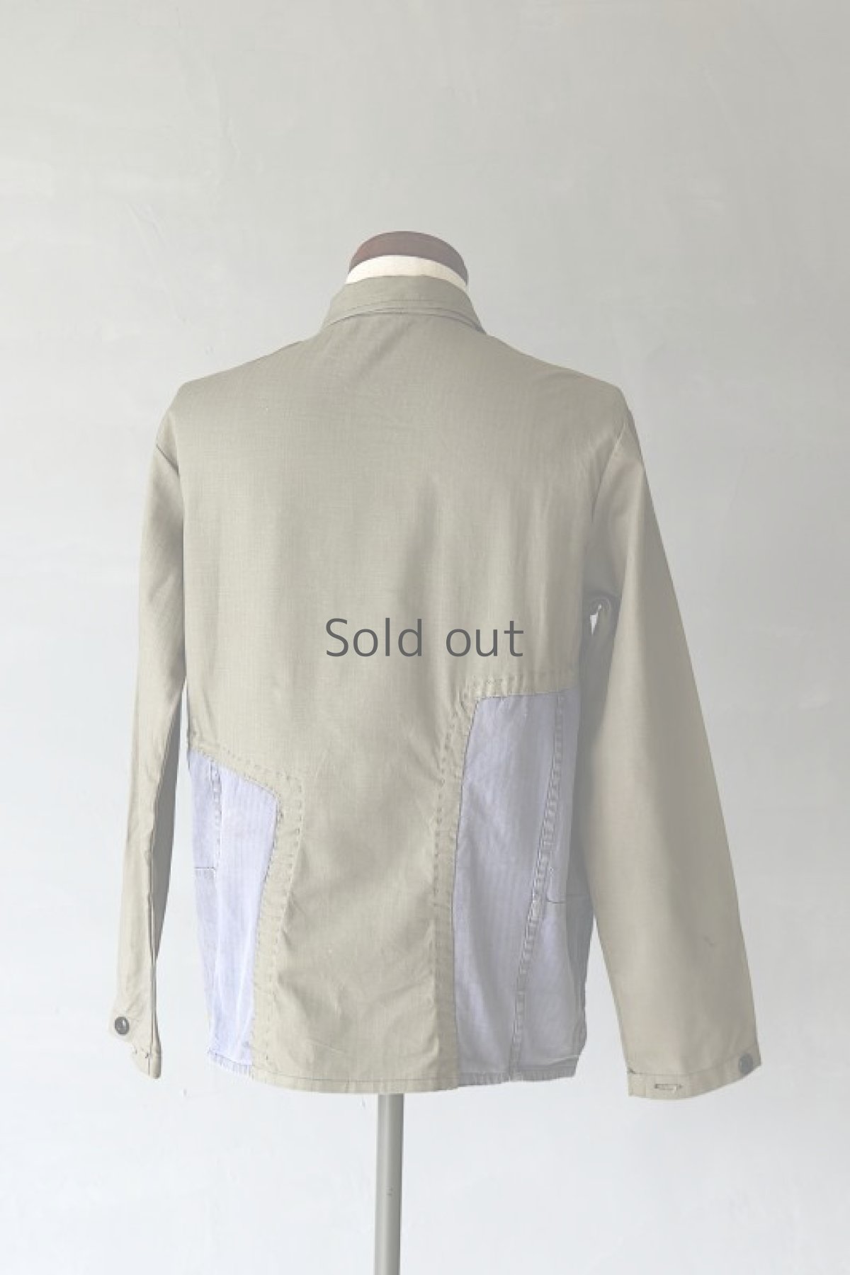 画像10: 【MITSUGU SASAKI】ビンテージリメイク　パッチワーク　カーキワークジャケット(ドイツ) (10)