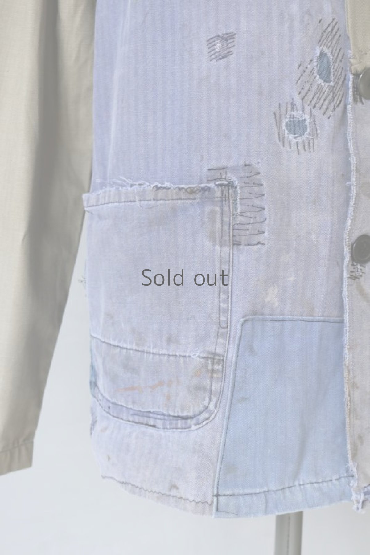 画像5: 【MITSUGU SASAKI】ビンテージリメイク　パッチワーク　カーキワークジャケット(ドイツ) (5)