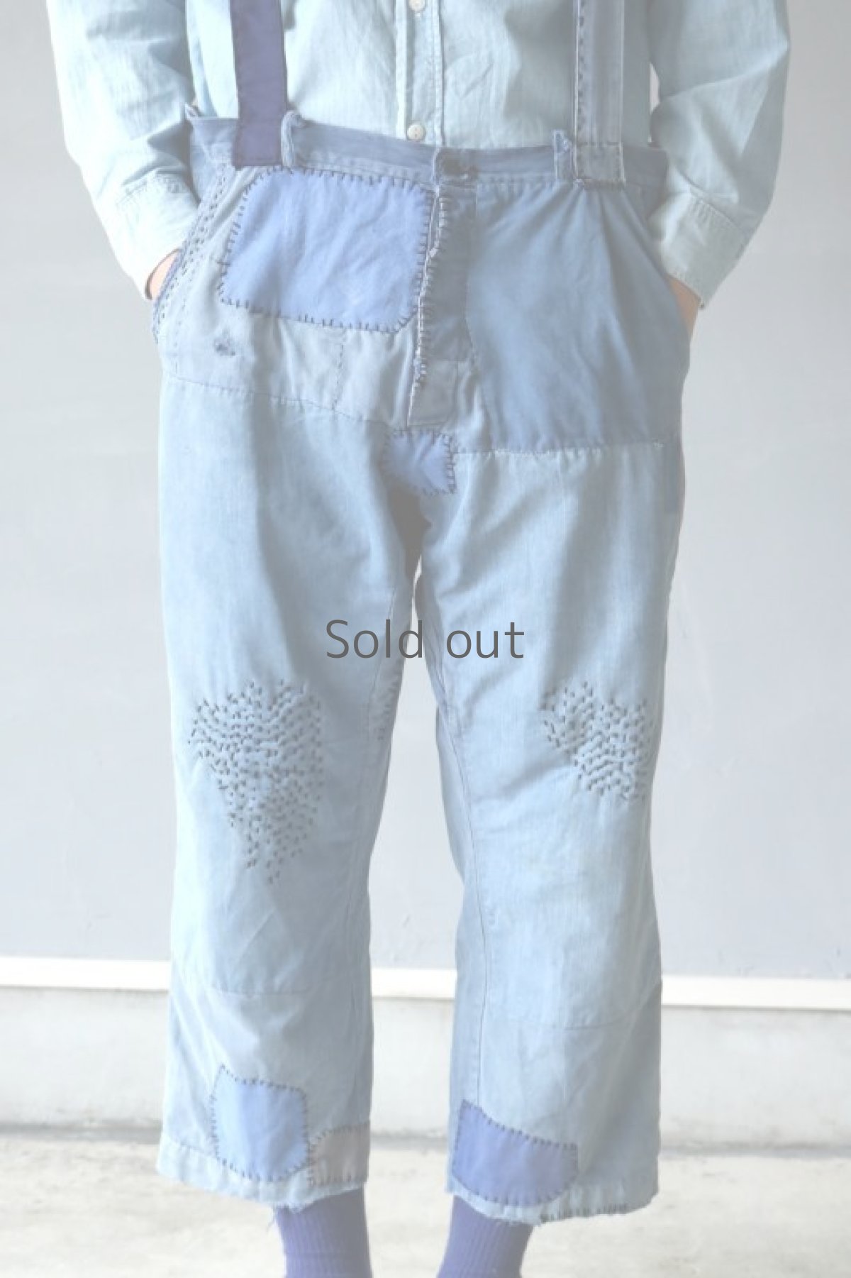 画像16: 【MITSUGU SASAKI】ビンテージ×リメイク　クレイジーパッチワーク　ワークパンツ(サロペット) (16)