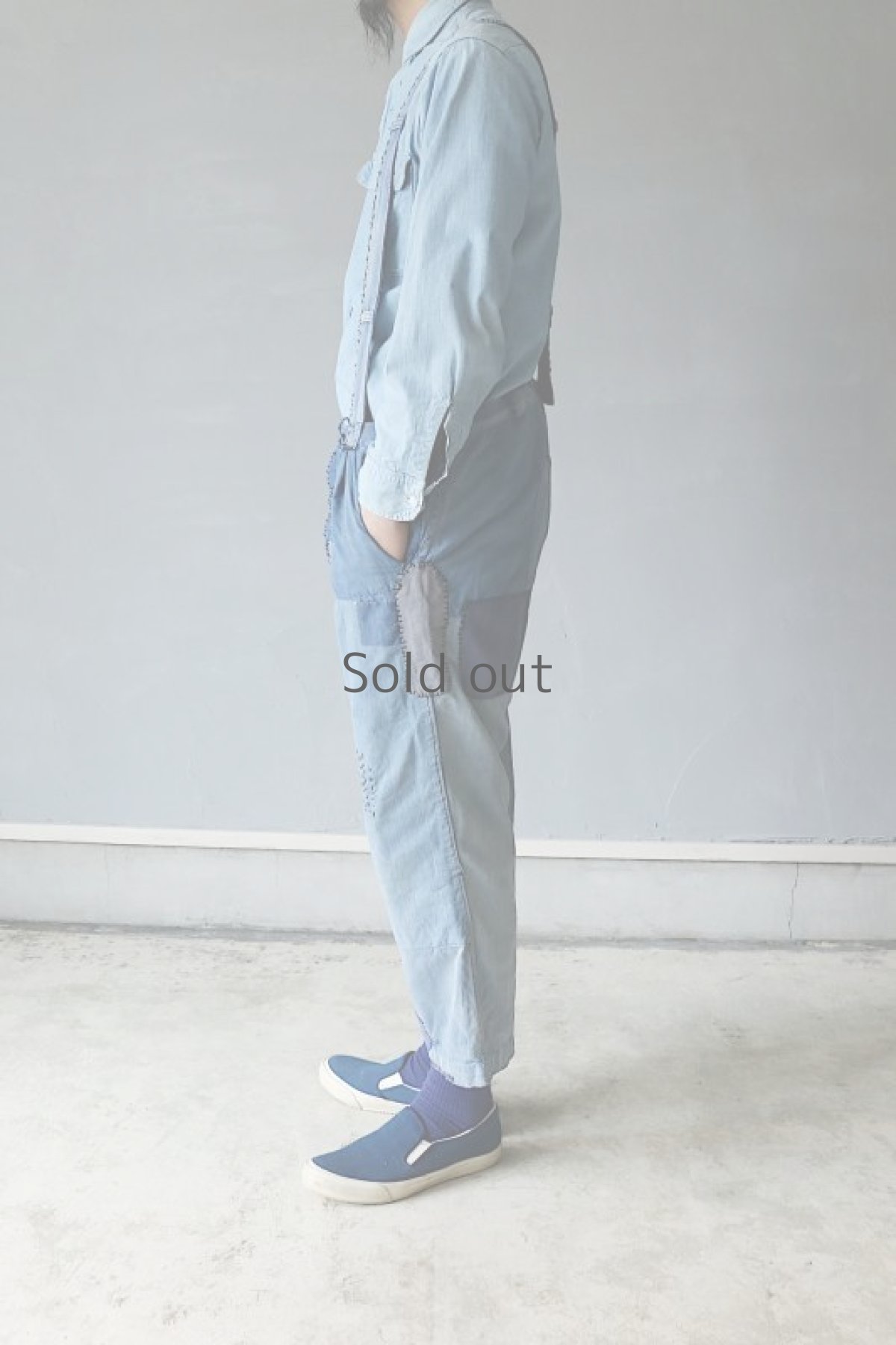 画像14: 【MITSUGU SASAKI】ビンテージ×リメイク　クレイジーパッチワーク　ワークパンツ(サロペット) (14)