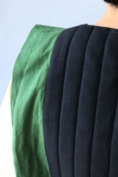 画像10: 【ササキチホ】日本古布　四角衣(木綿・黒/緑) (10)