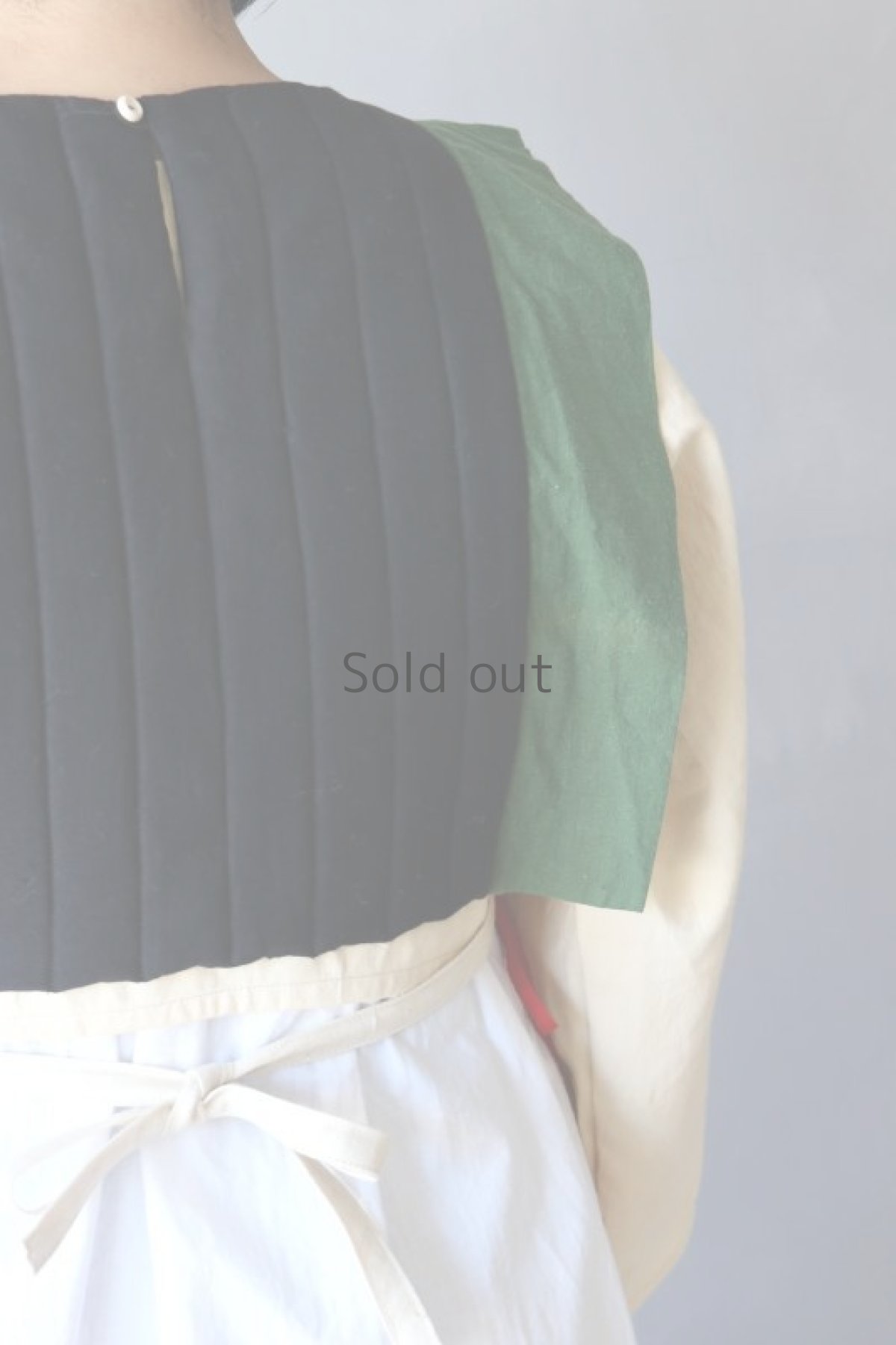 画像11: 【ササキチホ】日本古布　四角衣(木綿・黒/緑) (11)