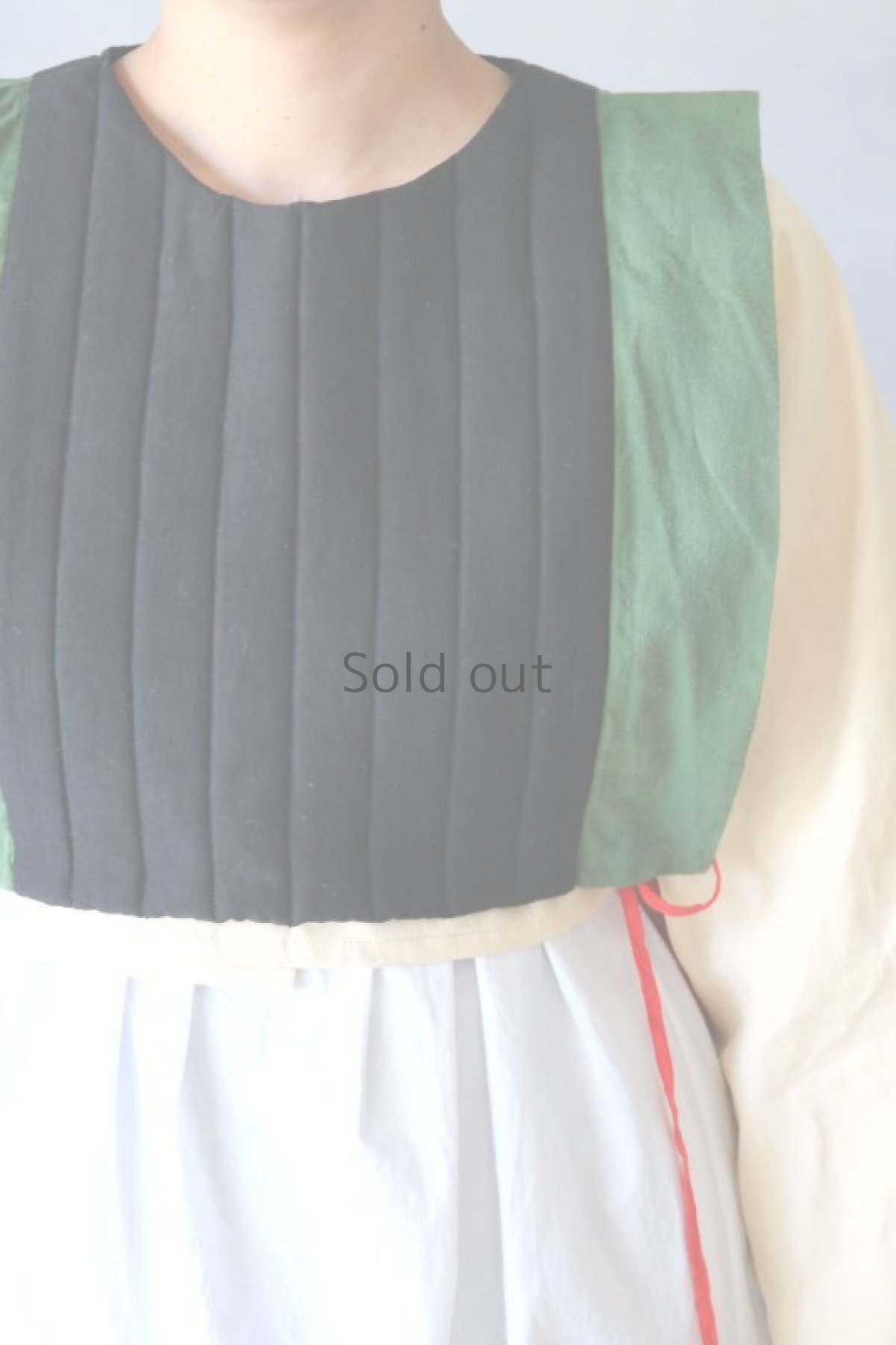 画像6: 【ササキチホ】日本古布　四角衣(木綿・黒/緑) (6)