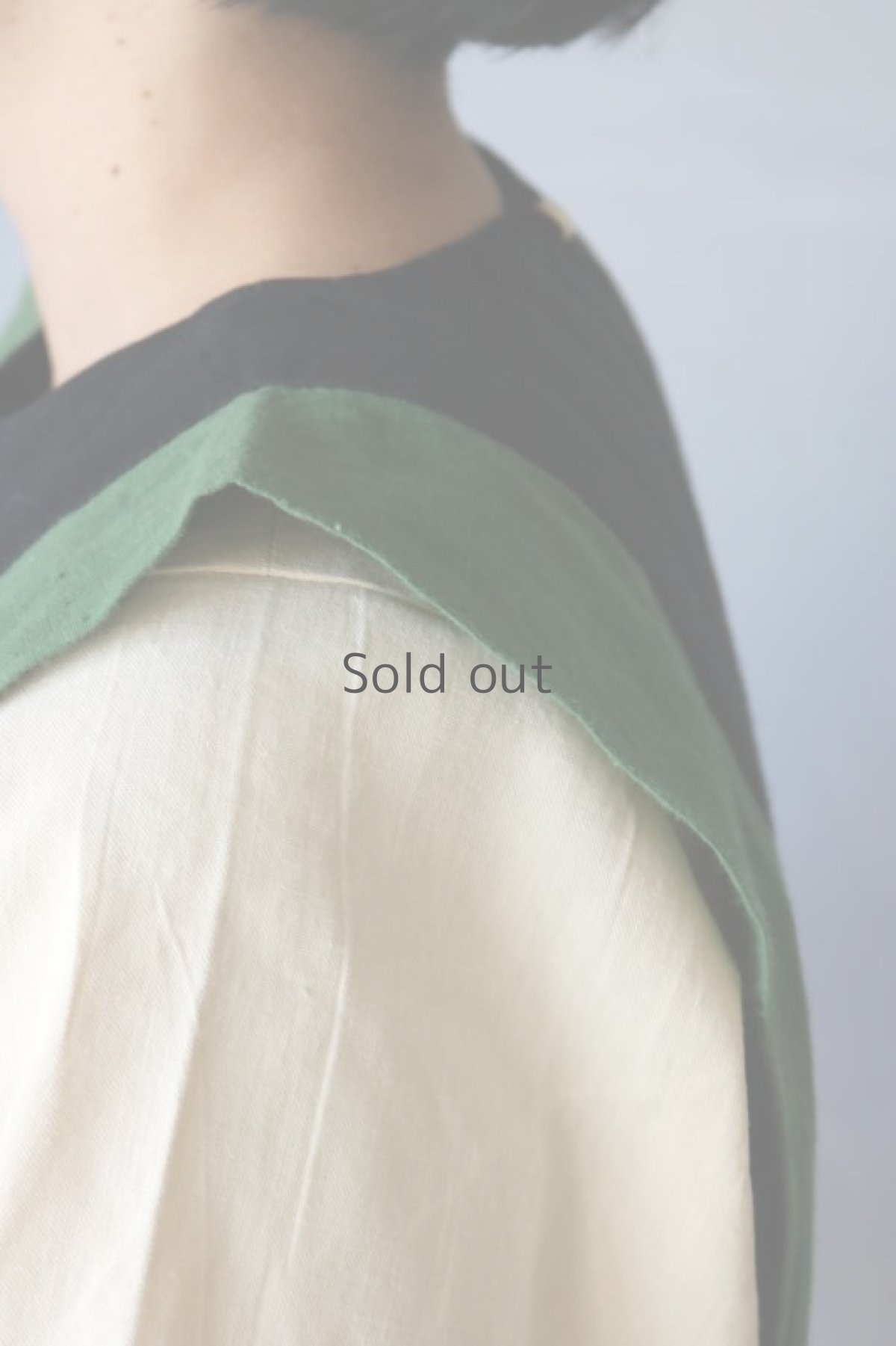 画像8: 【ササキチホ】日本古布　四角衣(木綿・黒/緑) (8)