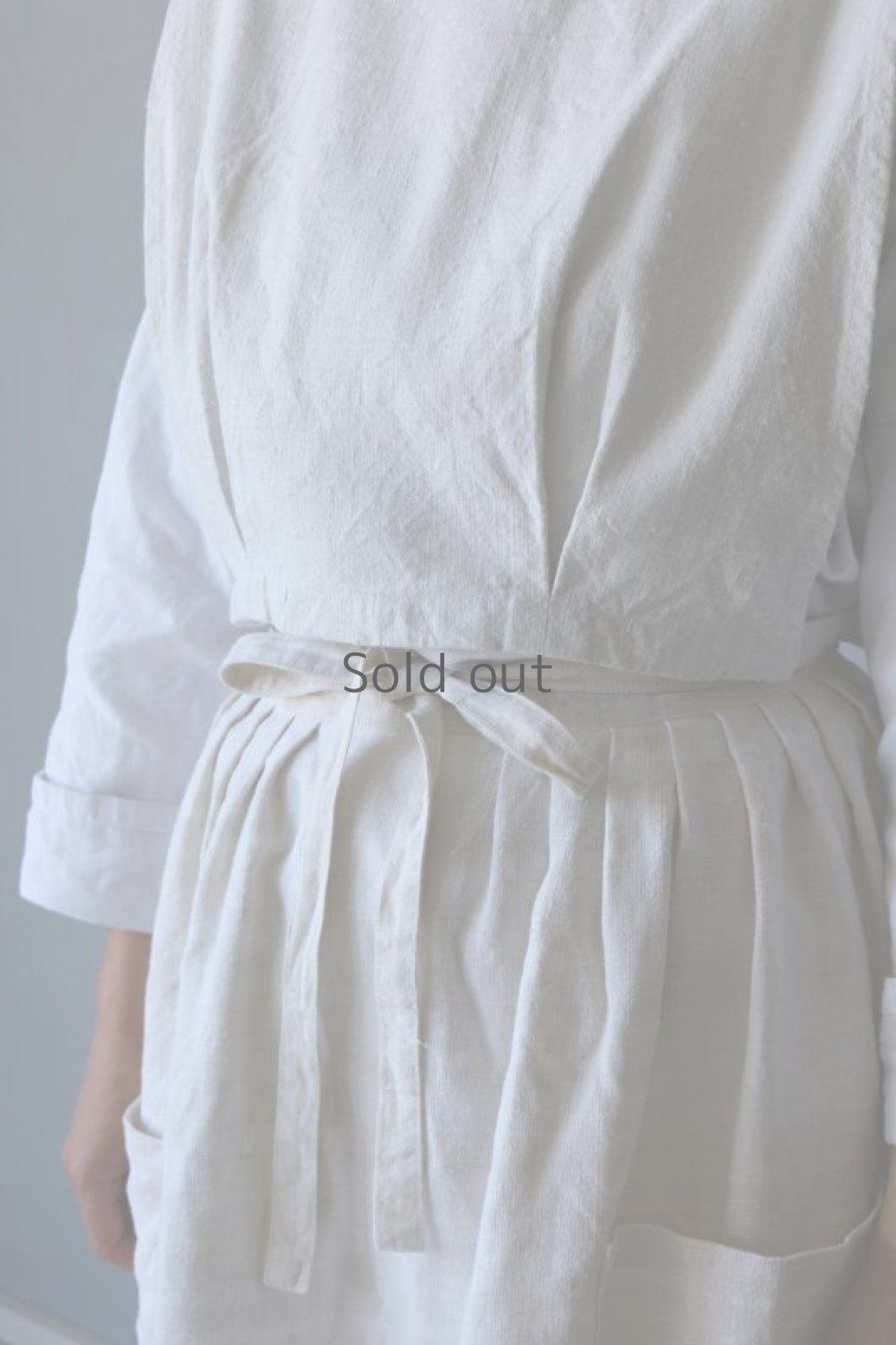 画像9: 【ササキチホ】アンティークリネン　セットアップエプロン（白） (9)