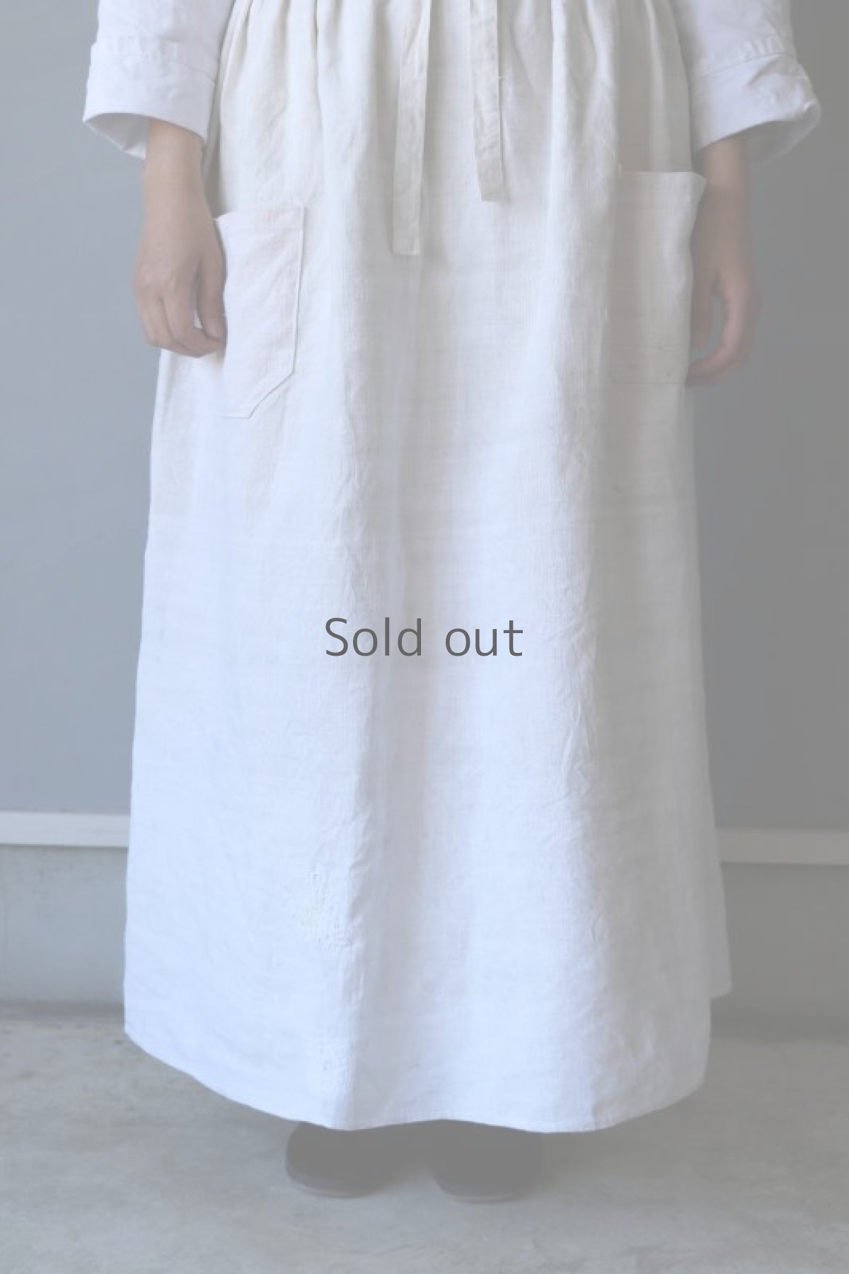 画像7: 【ササキチホ】アンティークリネン　セットアップエプロン（白） (7)