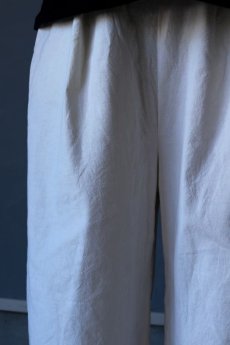 画像4: 【ササキチホ】アンティークリネン　裾紐　ワイドパンツ（白/１０分丈） (4)