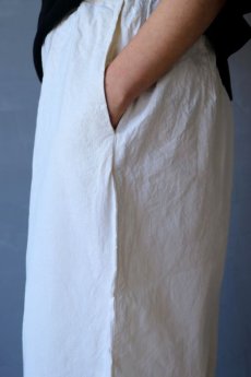 画像7: 【ササキチホ】アンティークリネン　裾紐　ワイドパンツ（白/１０分丈） (7)