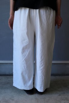 画像8: 【ササキチホ】アンティークリネン　裾紐　ワイドパンツ（白/１０分丈） (8)