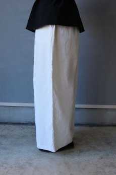 画像6: 【ササキチホ】アンティークリネン　裾紐　ワイドパンツ（白/１０分丈） (6)