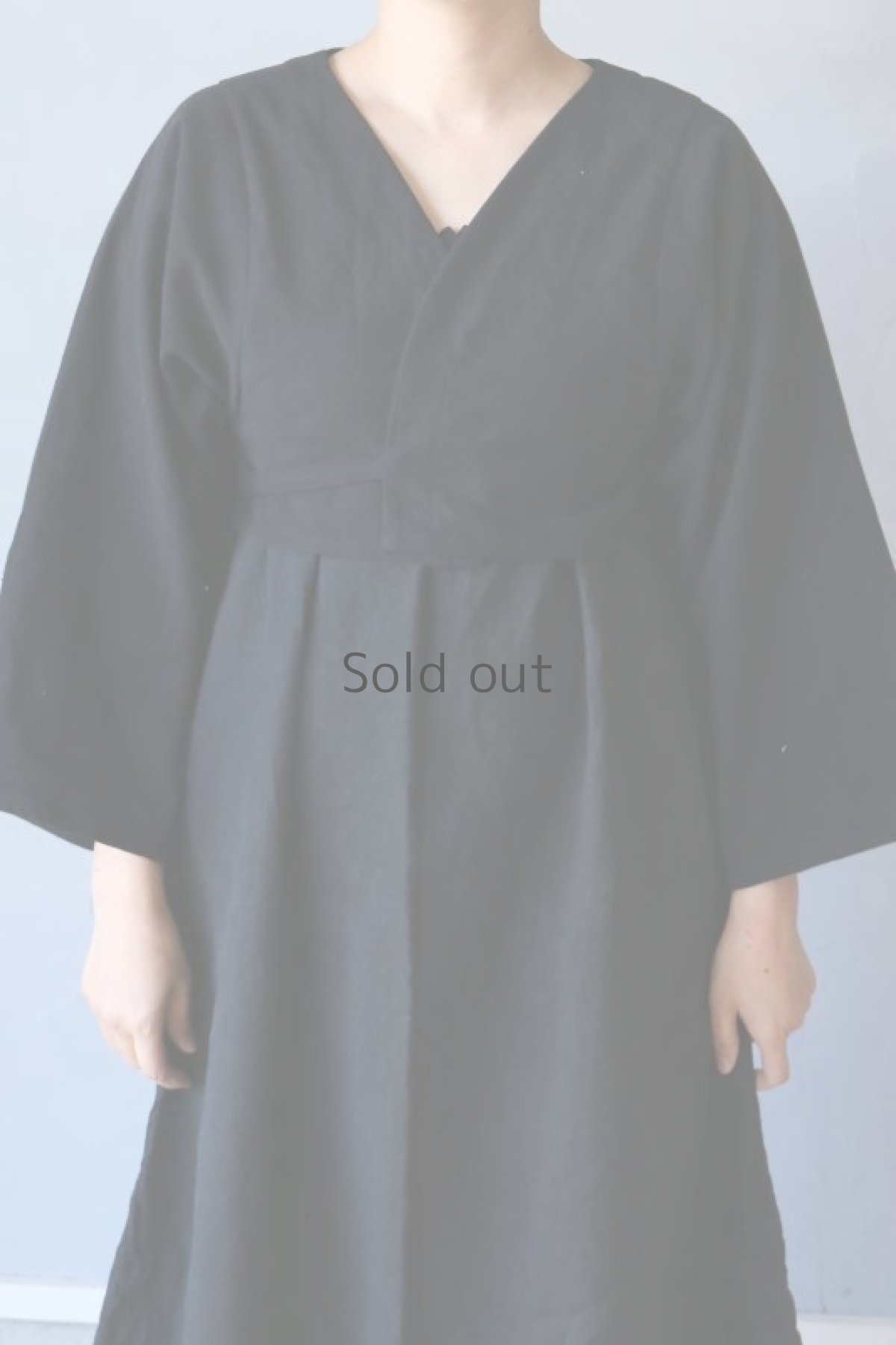 画像4: 【ササキチホ】アンティークリネン×染　短羽織　紐付き（黒） (4)